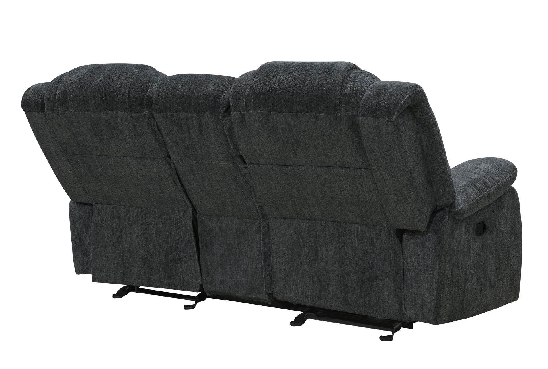 lance storm grey polyester 75" manual glider console loveseat | cup holders 8 lance storm grey polyester 75" manual glider console loveseat | cup holders
