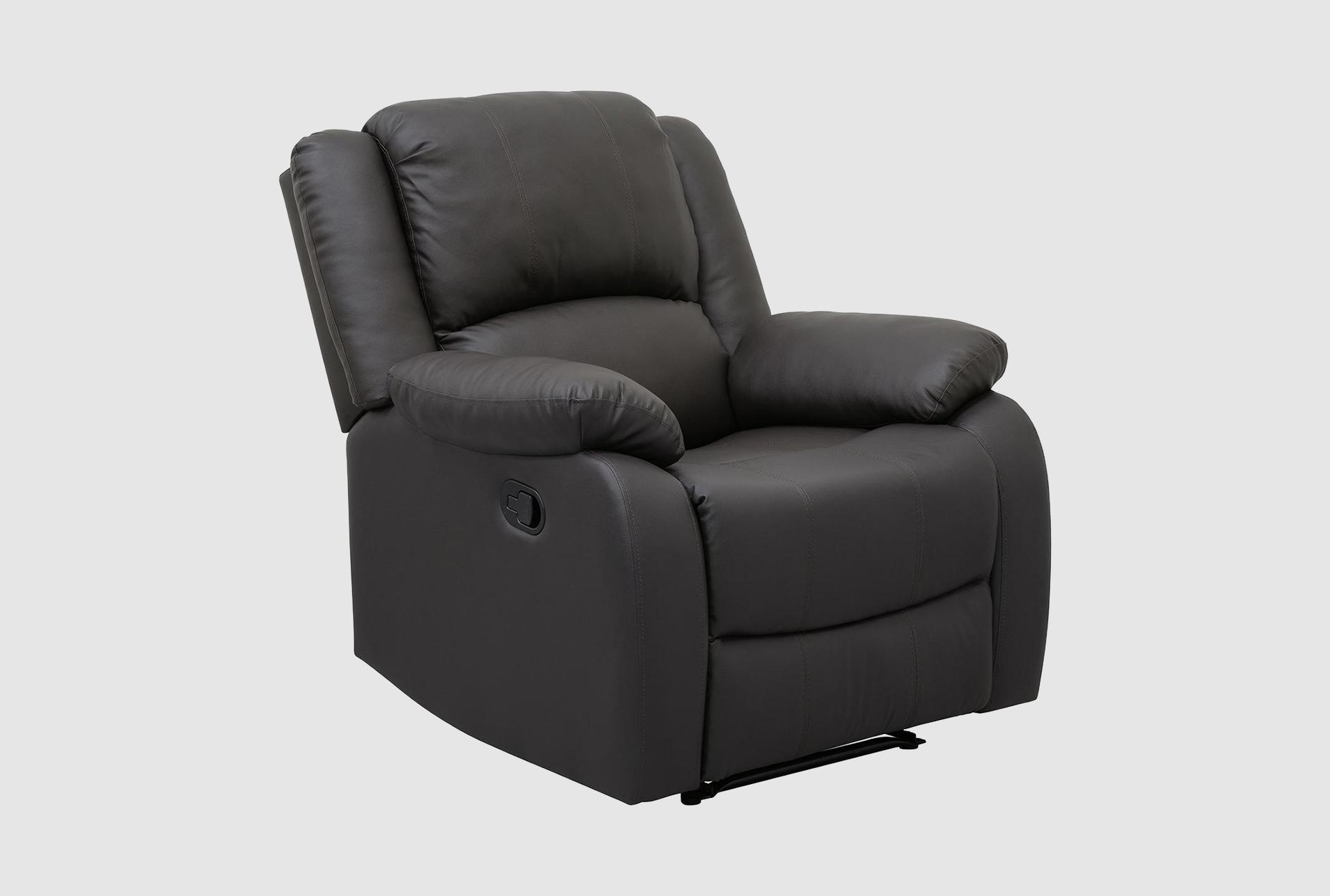 vinnie 35" dark brown faux leather manual recliner 1 vinnie 35" dark brown faux leather manual recliner