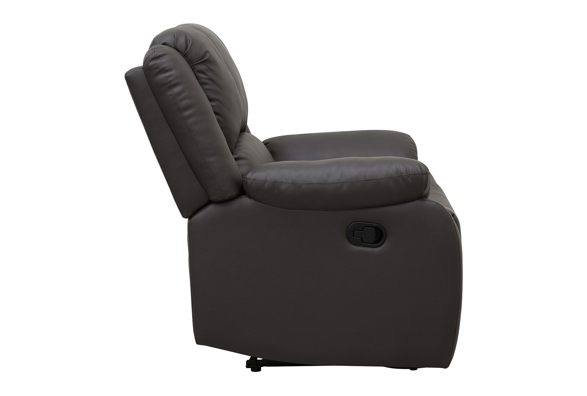 vinnie 35" dark brown faux leather manual recliner 12 vinnie 35" dark brown faux leather manual recliner