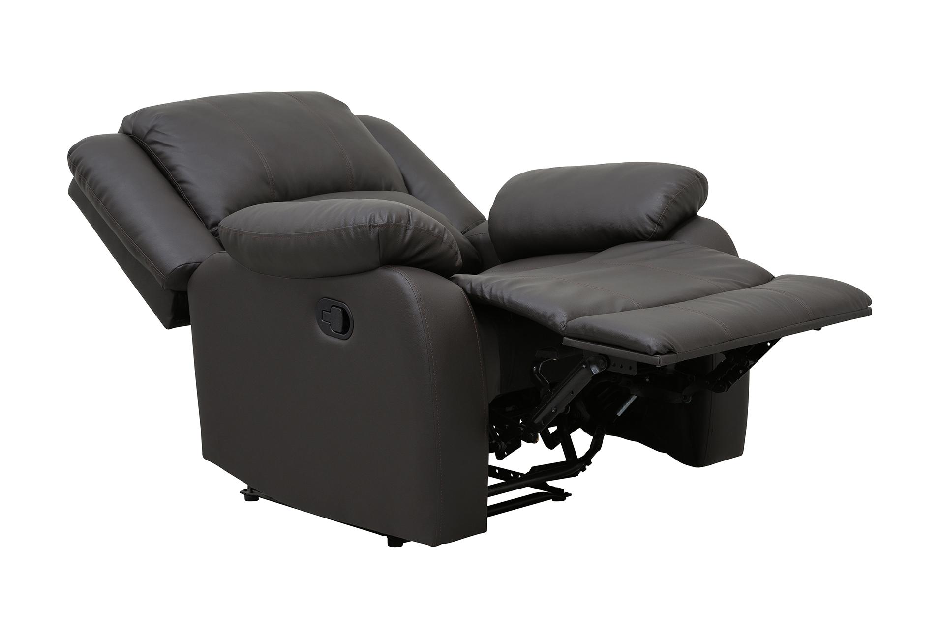 vinnie 35" dark brown faux leather manual recliner 13 vinnie 35" dark brown faux leather manual recliner