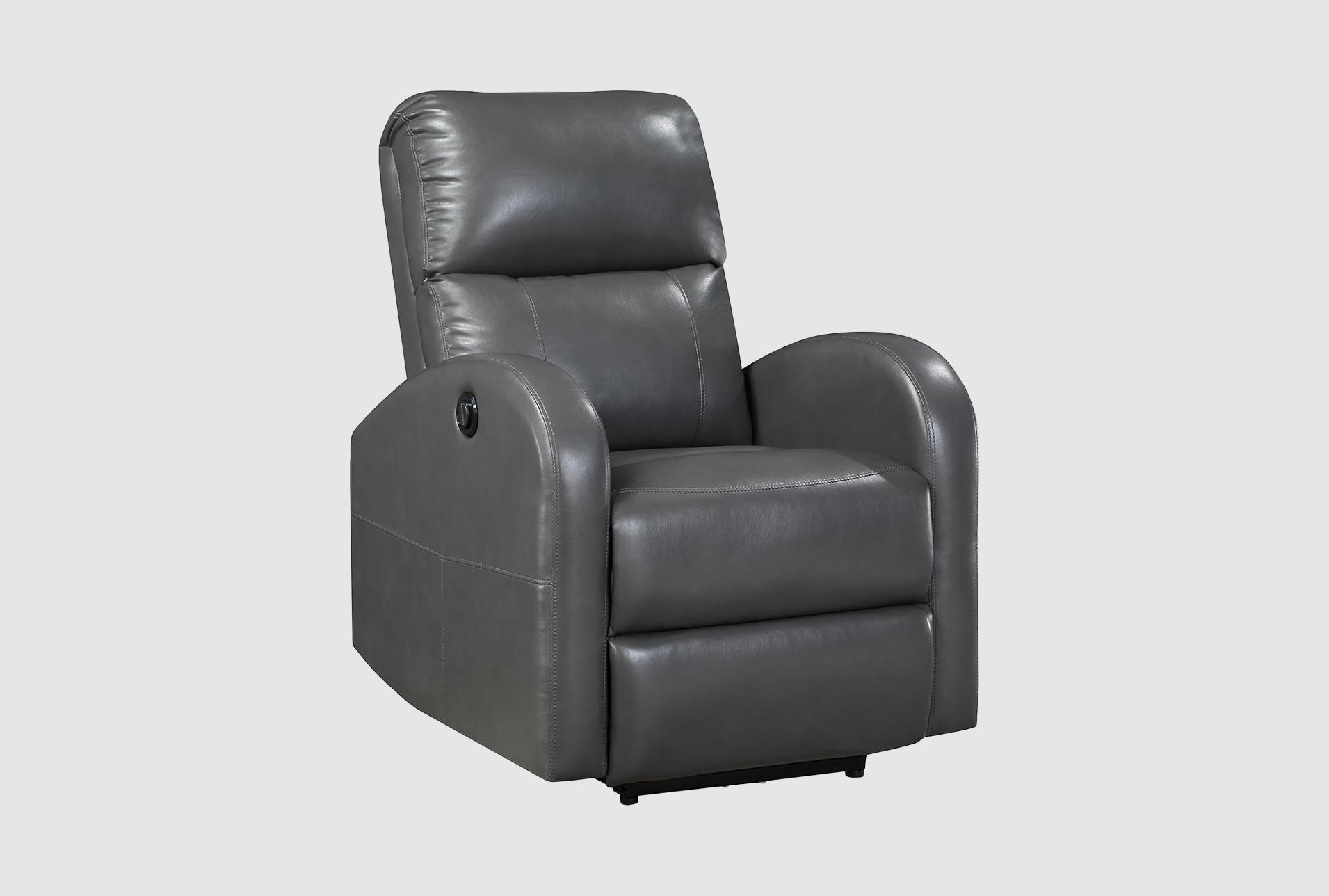 carlos 30" grey faux leather power recliner 1 carlos 30" grey faux leather power recliner