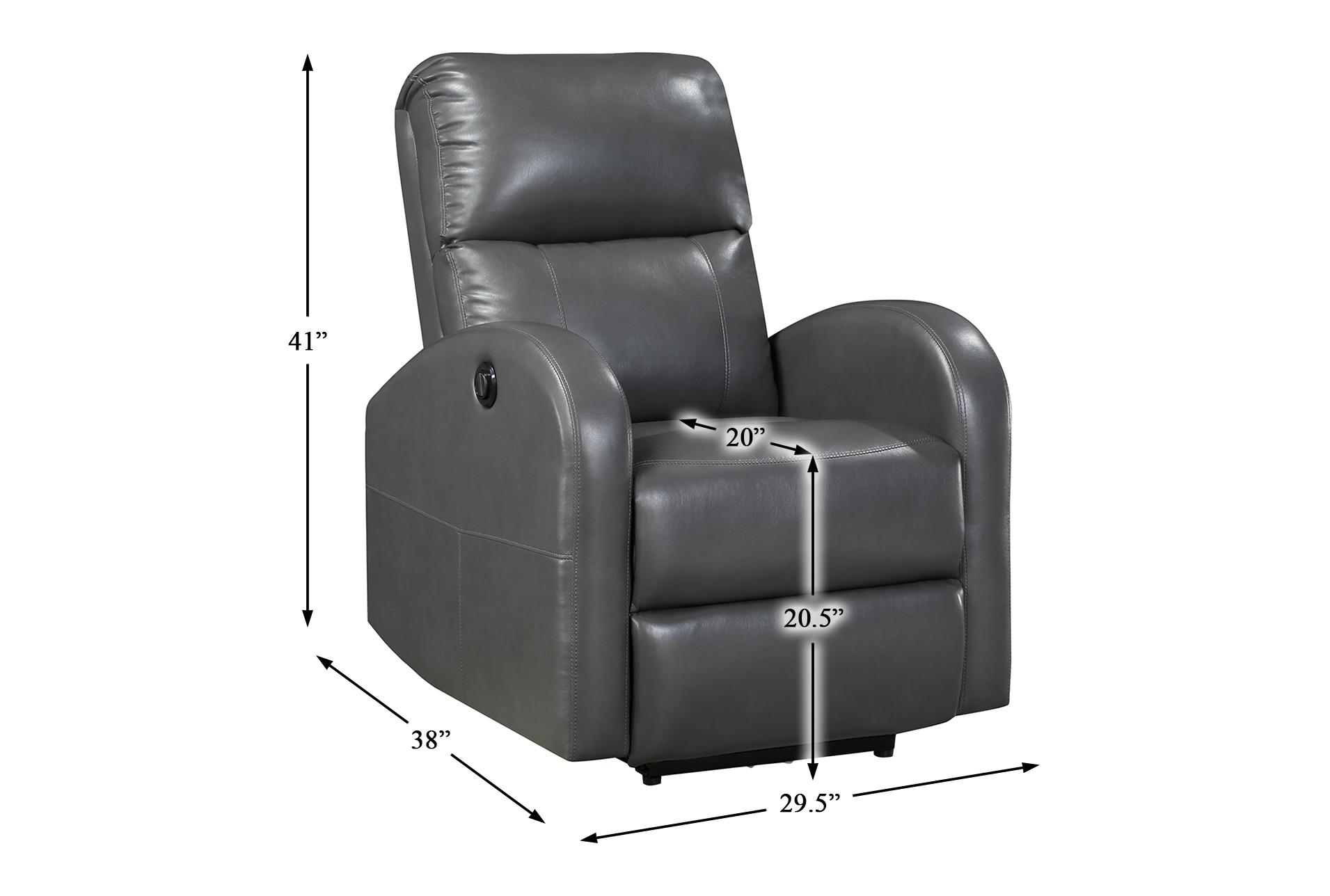 carlos 30" grey faux leather power recliner 13 carlos 30" grey faux leather power recliner