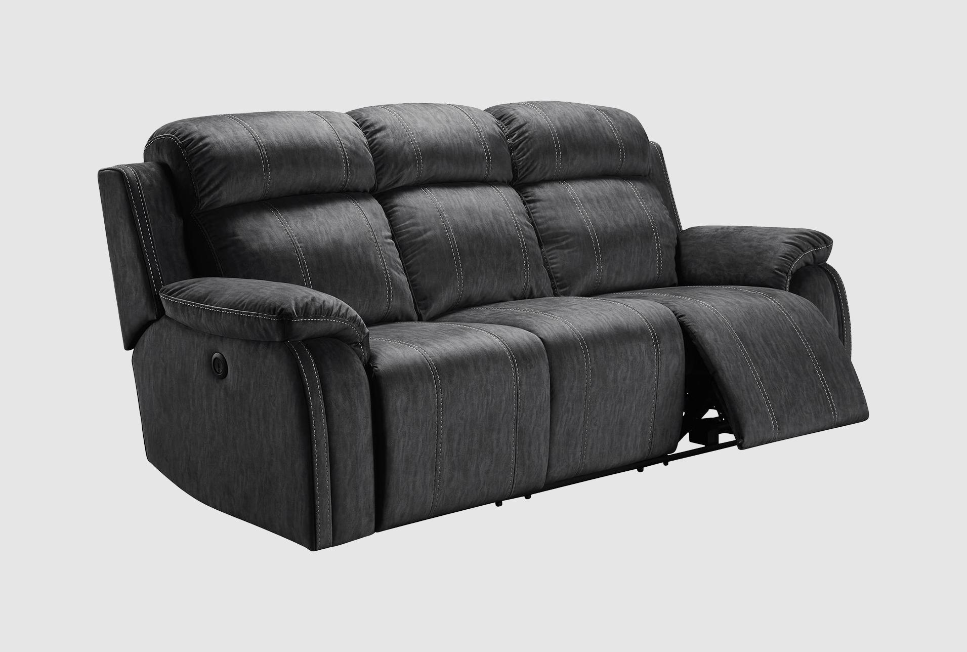 tango shadow polyester 87" manual reclining sofa with adjustable headrest & speaker | adjustable headrests | fabric 1 tango shadow polyester 87" manual reclining sofa with adjustable headrest & speaker | adjustable headrests | fabric