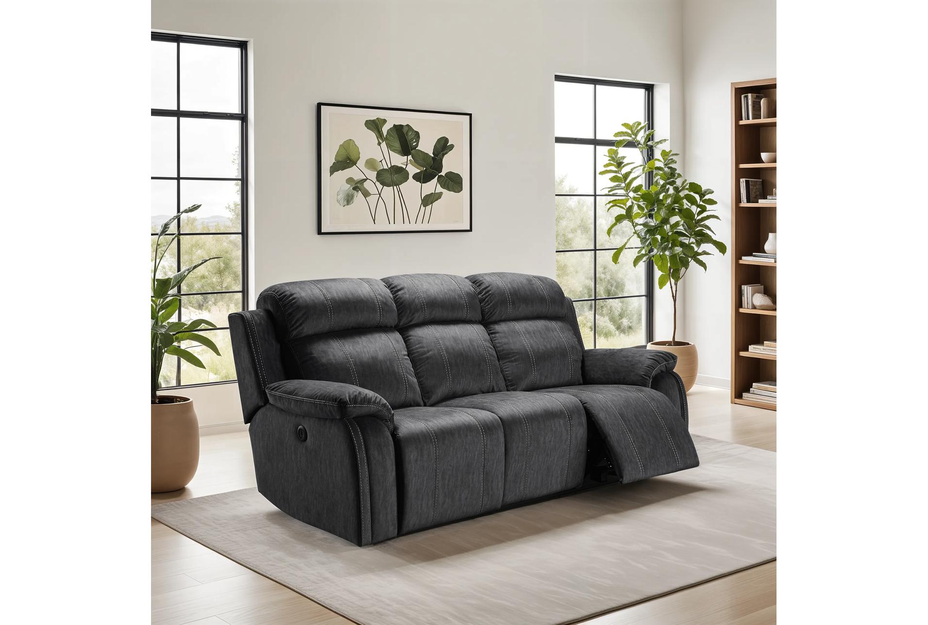 tango shadow polyester 87" manual reclining sofa with adjustable headrest & speaker | adjustable headrests | fabric 6 tango shadow polyester 87" manual reclining sofa with adjustable headrest & speaker | adjustable headrests | fabric