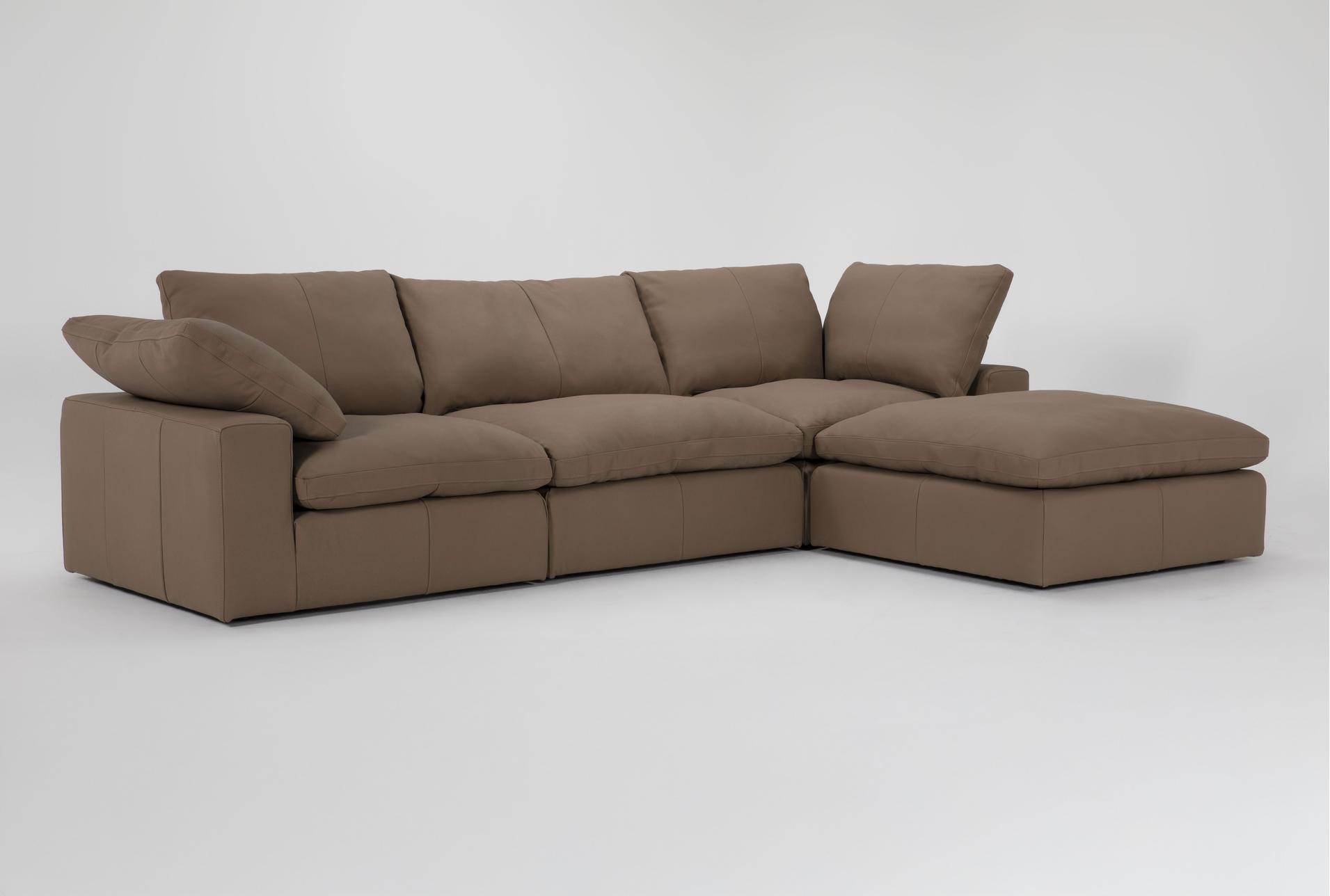 satori camel brown natural leather 4 piece modular l-shaped sectional with 2 corners 1 armless chair & ottoman 1 satori camel brown natural leather 4 piece modular l-shaped sectional with 2 corners 1 armless chair & ottoman