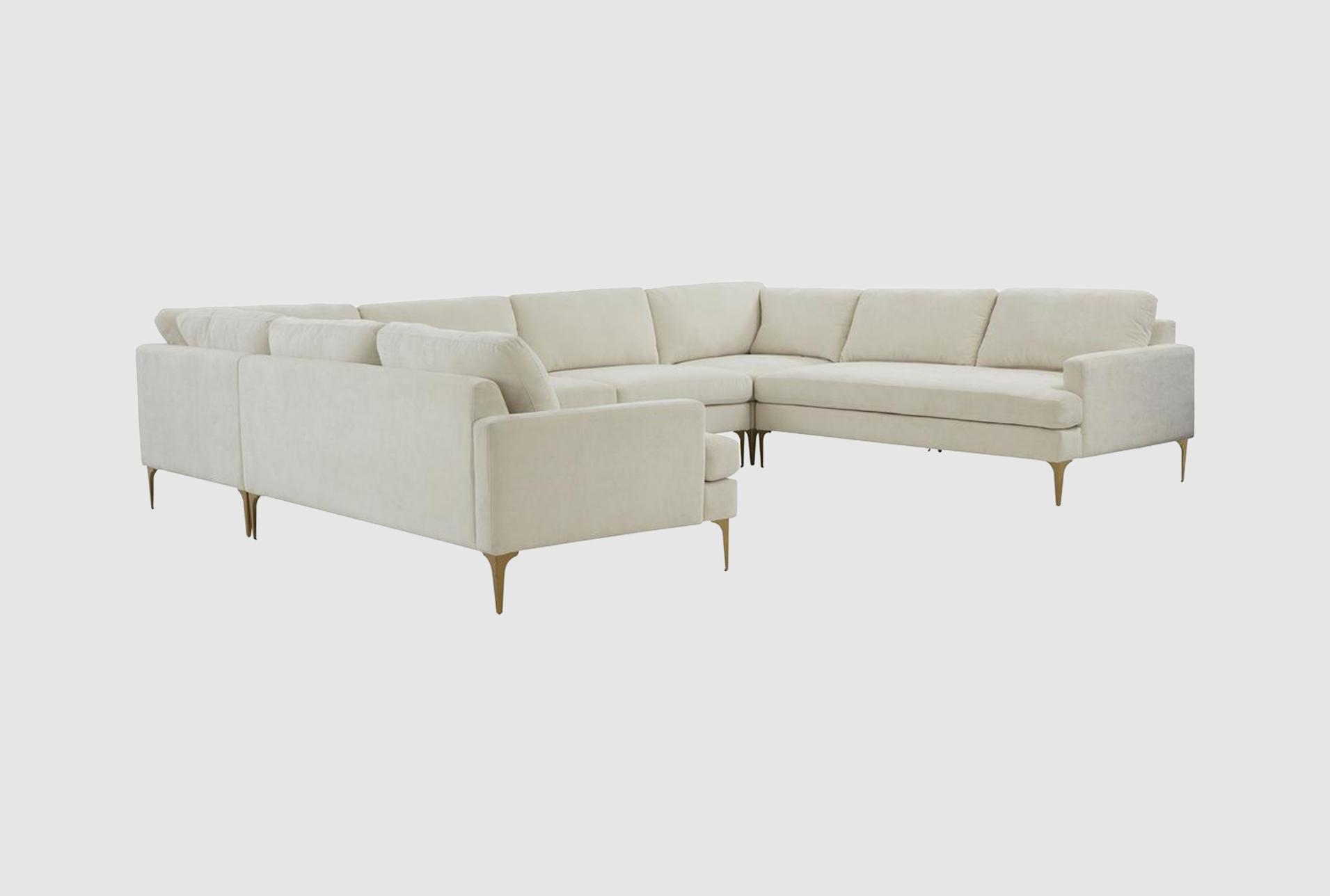 serena cream white beige velvet fabric u-u-shaped sectional | symmetrical 1 serena cream white beige velvet fabric u-u-shaped sectional | symmetrical