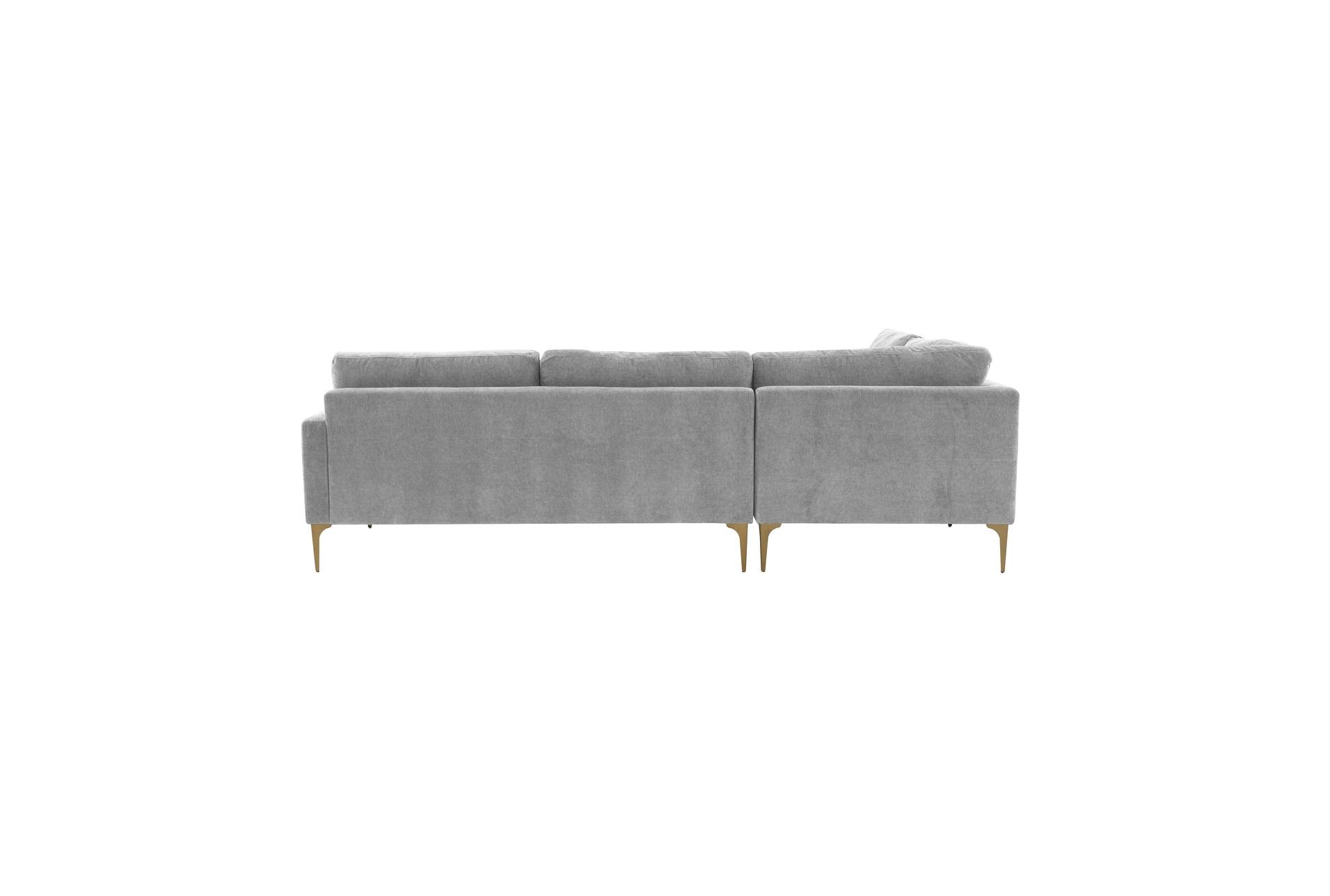 serena grey velvet fabric large left arm facing chaise sectional | modular 11 serena grey velvet fabric large left arm facing chaise sectional | modular