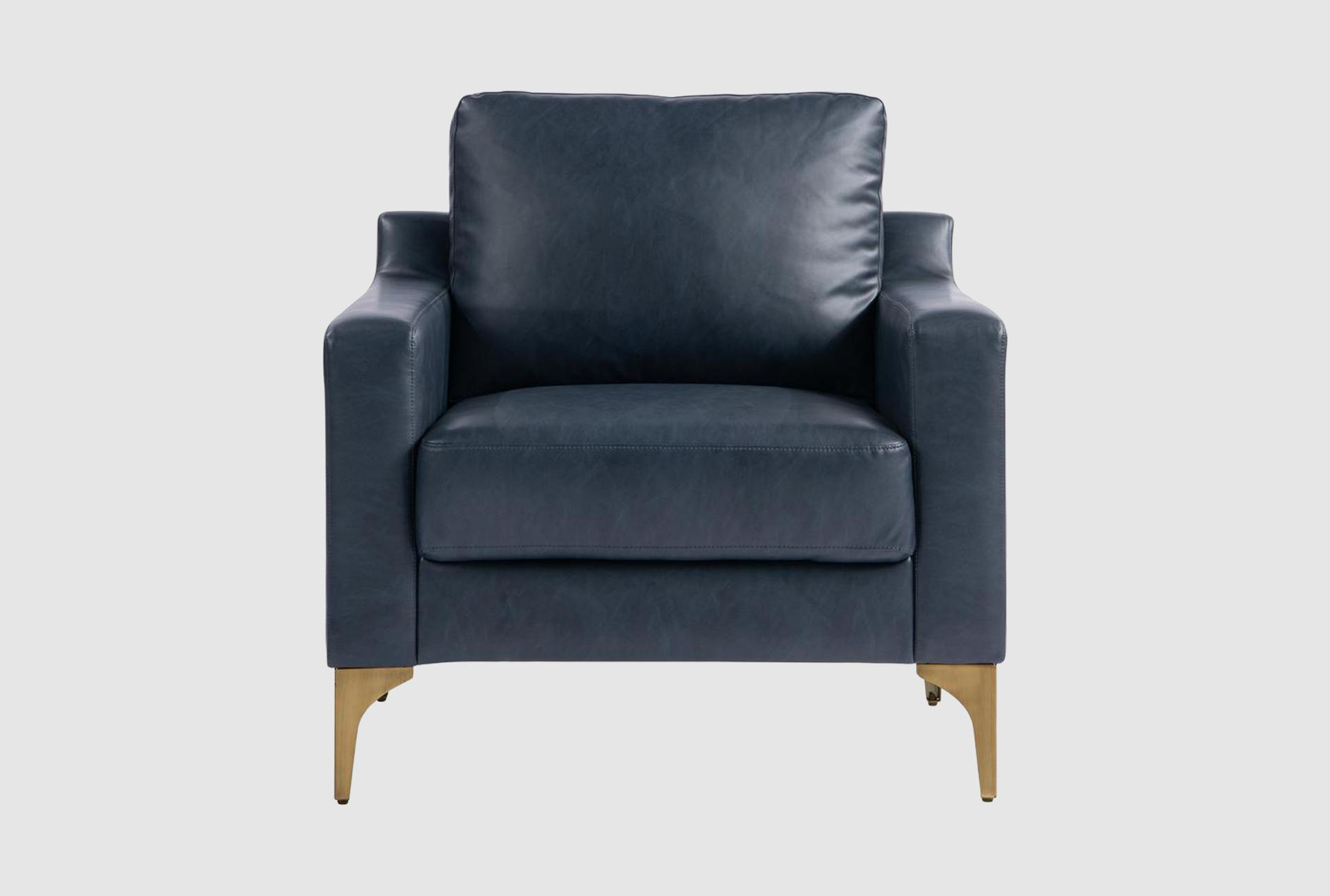 fletcher navy blue faux leather arm chair | club | polyurethane | solid | with arms 1 fletcher navy blue faux leather arm chair | club | polyurethane | solid | with arms