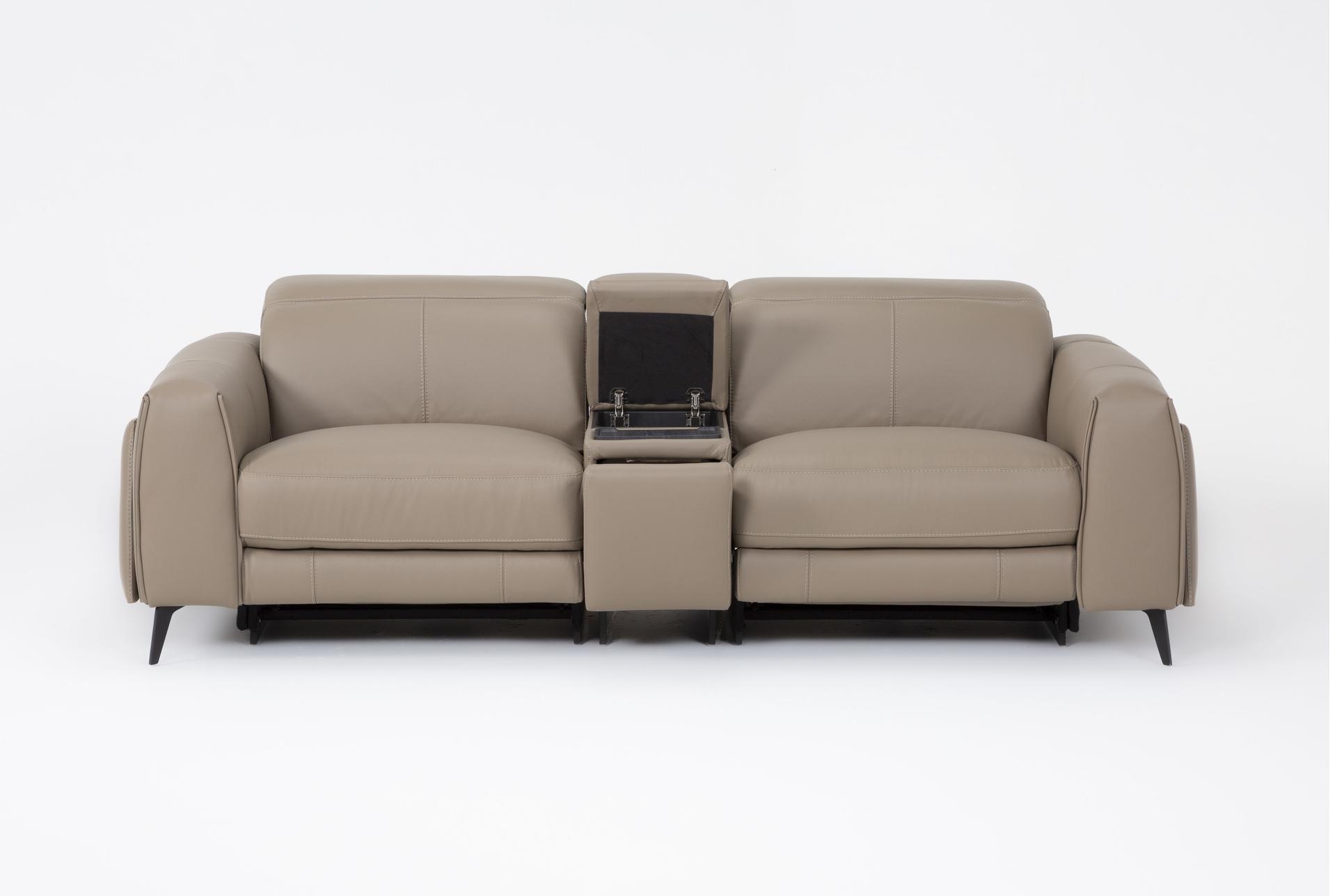 cullen taupe beige leather 91" 3 piece power zero gravity reclining modular console loveseat with power headrest storage hidden cupholders wireless charging & usb 20 cullen taupe beige leather 91" 3 piece power zero gravity reclining modular console loveseat with power headrest storage hidden cupholders wireless charging & usb