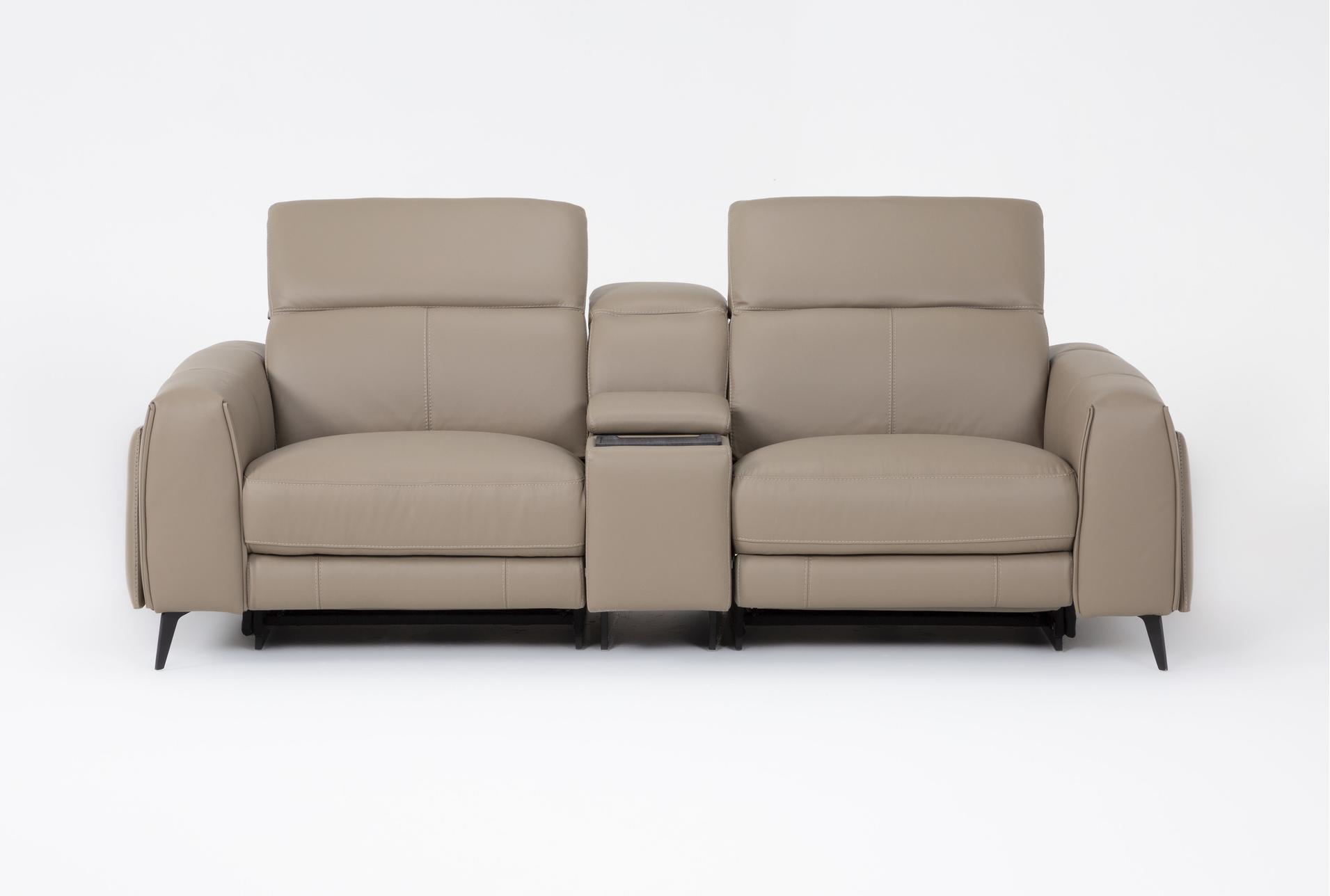 cullen taupe beige leather 91" 3 piece power zero gravity reclining modular console loveseat with power headrest storage hidden cupholders wireless charging & usb 22 cullen taupe beige leather 91" 3 piece power zero gravity reclining modular console loveseat with power headrest storage hidden cupholders wireless charging & usb