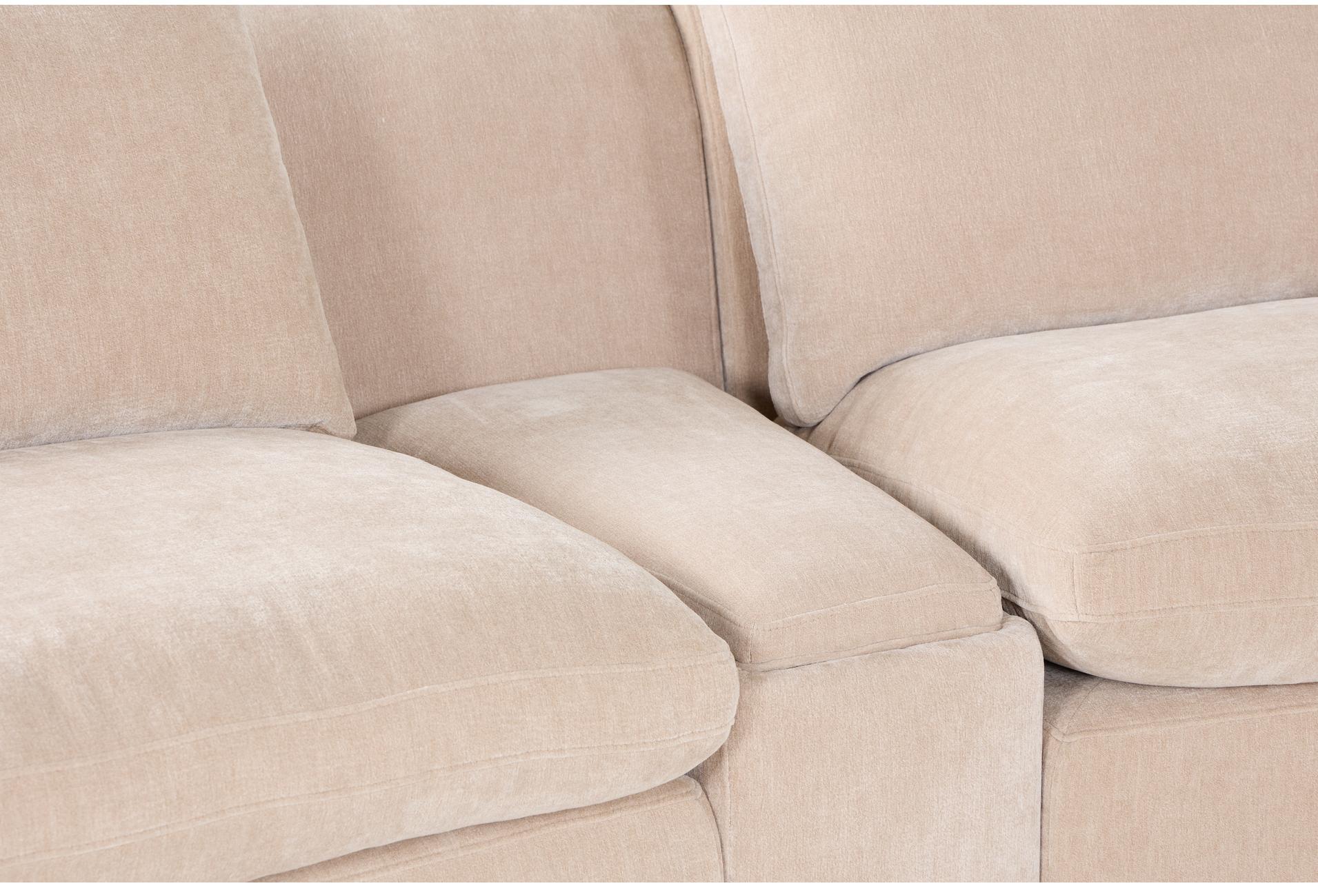 kendall 159" sand beige cloud-like 7 piece curved l-shaped modular sectional with dual wood tray storage console | fabric 15 kendall 159" sand beige cloud-like 7 piece curved l-shaped modular sectional with dual wood tray storage console | fabric
