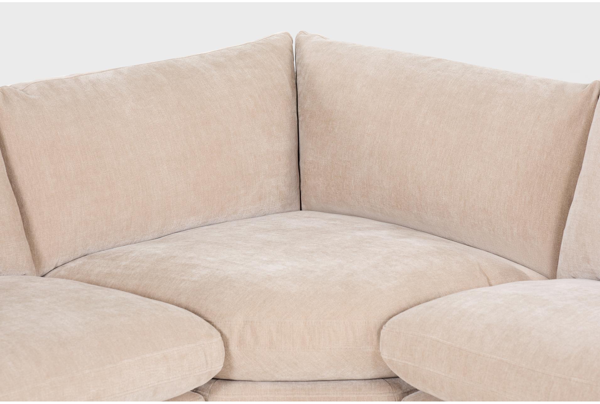 kendall 159" sand beige cloud-like 7 piece curved l-shaped modular sectional with dual wood tray storage console | fabric 19 kendall 159" sand beige cloud-like 7 piece curved l-shaped modular sectional with dual wood tray storage console | fabric