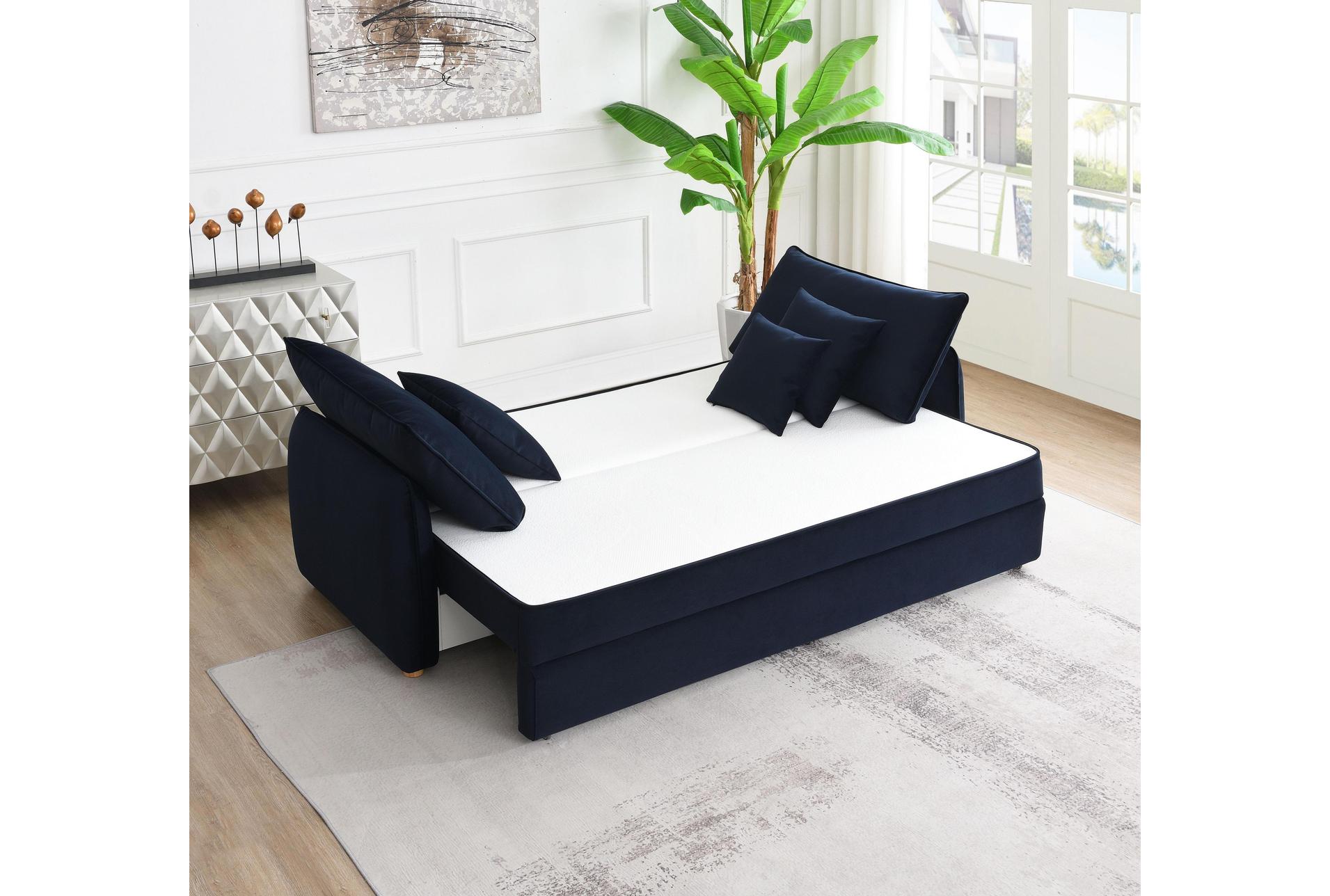 deana navy blue 88" tufted velvet fabric convertible futon sleeper sofa bed 16 deana navy blue 88" tufted velvet fabric convertible futon sleeper sofa bed