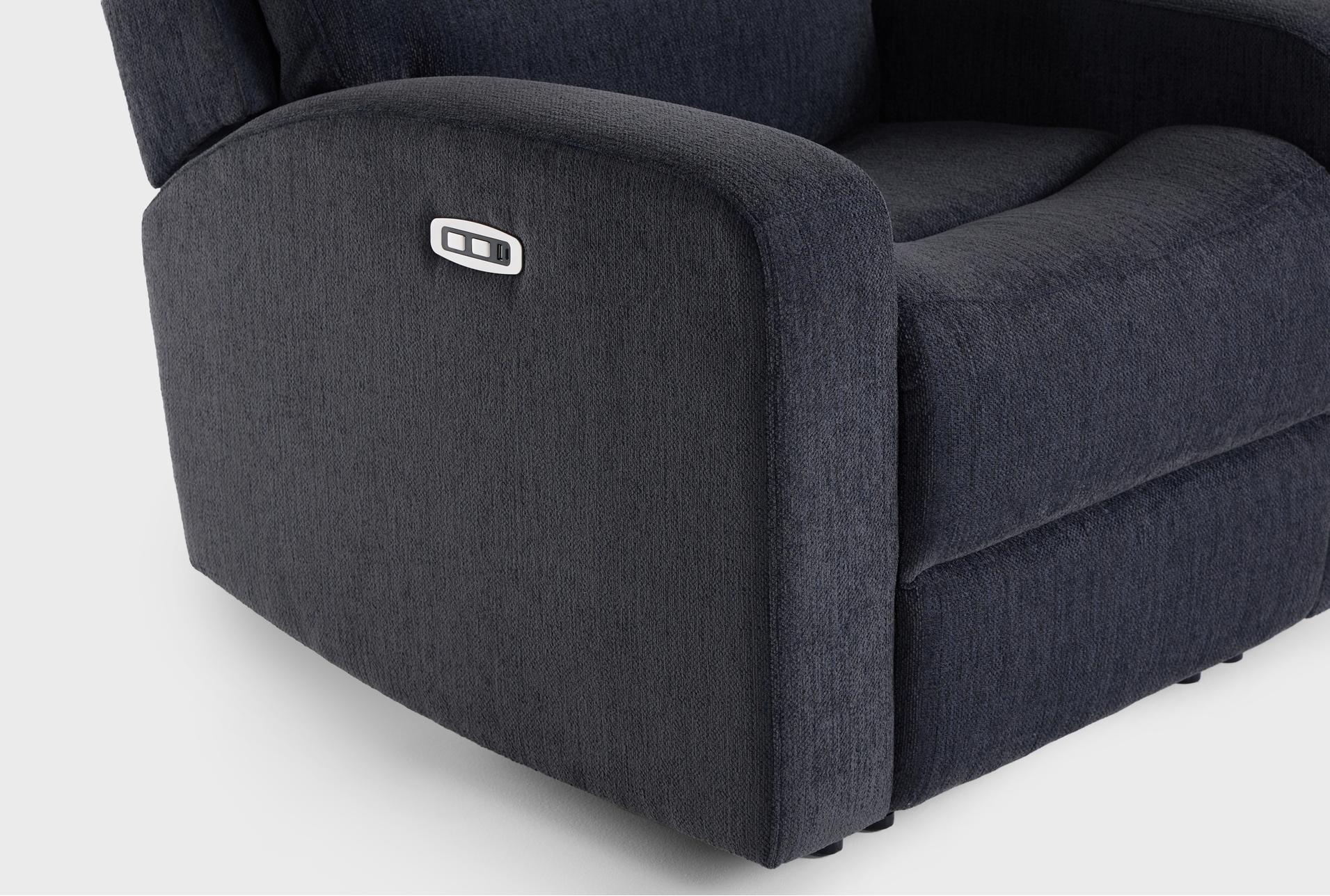 torin navy blue fabric 35" power recliner with usb 23 torin navy blue fabric 35" power recliner with usb