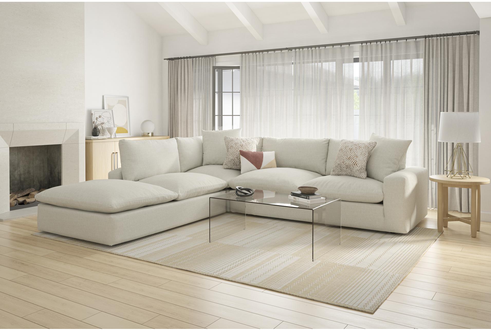 paloma cotton white beige fabric 3 piece modular sectional with left arm facing bumper chaise 14 paloma cotton white beige fabric 3 piece modular sectional with left arm facing bumper chaise