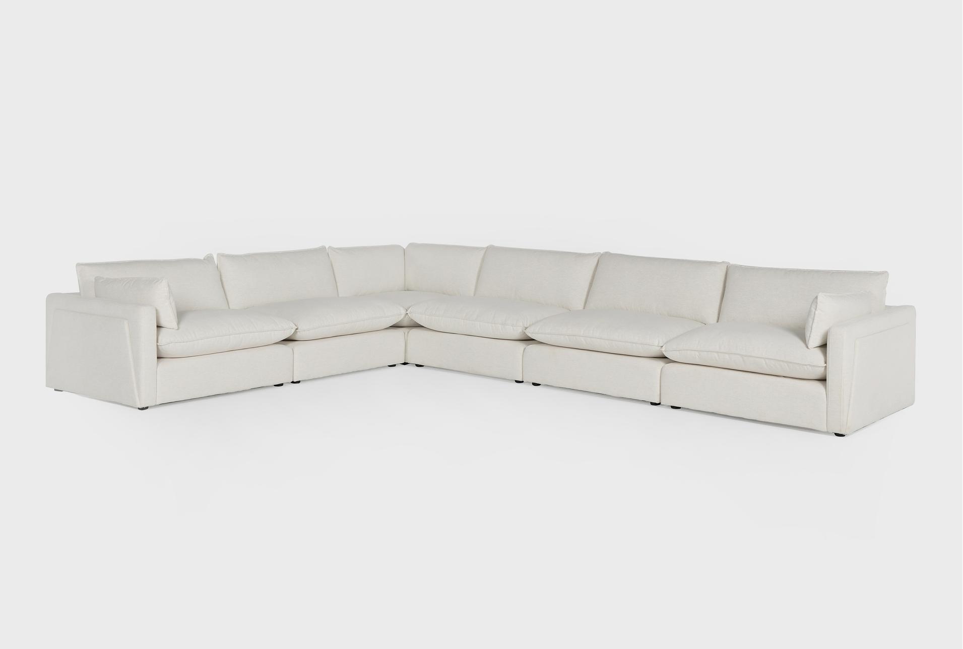 getaway white 182" 6 piece modular sectional | featuring crypton performance 1 getaway white 182" 6 piece modular sectional | featuring crypton performance