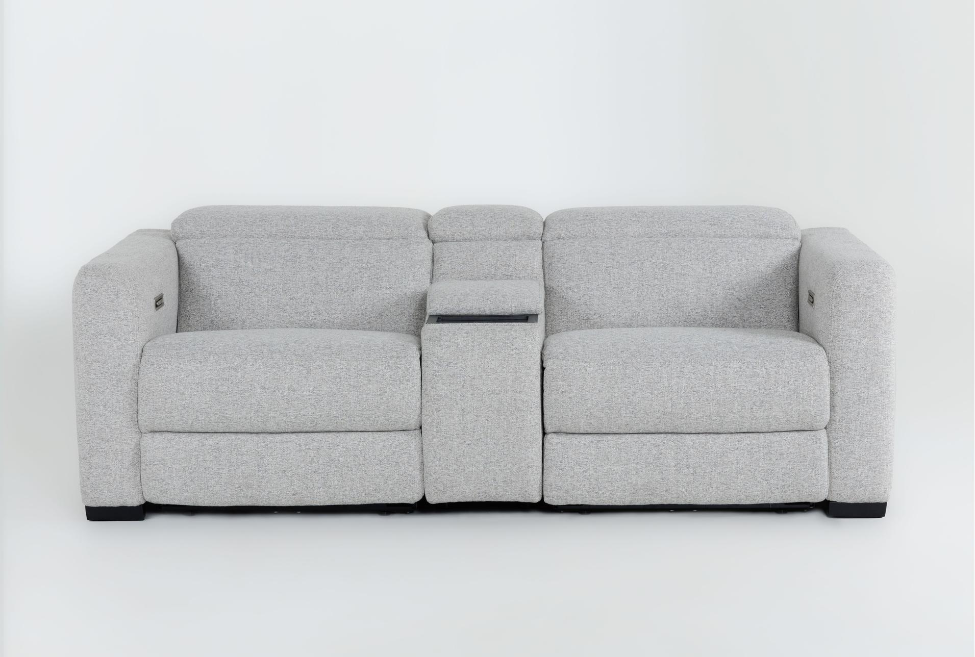 axis 89" 3 piece power reclining modular immersive audio console grey loveseat | adjustable headrests | fabric | usb 1 axis 89" 3 piece power reclining modular immersive audio console grey loveseat | adjustable headrests | fabric | usb