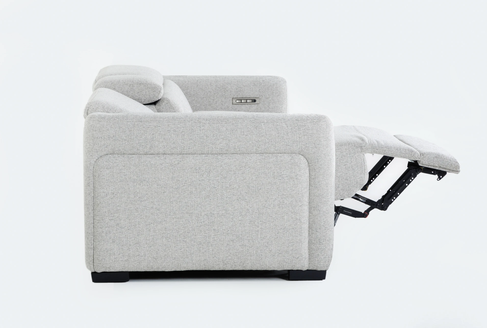 axis 89" 3 piece power reclining modular immersive audio console grey loveseat | adjustable headrests | fabric | usb 8 axis 89" 3 piece power reclining modular immersive audio console grey loveseat | adjustable headrests | fabric | usb