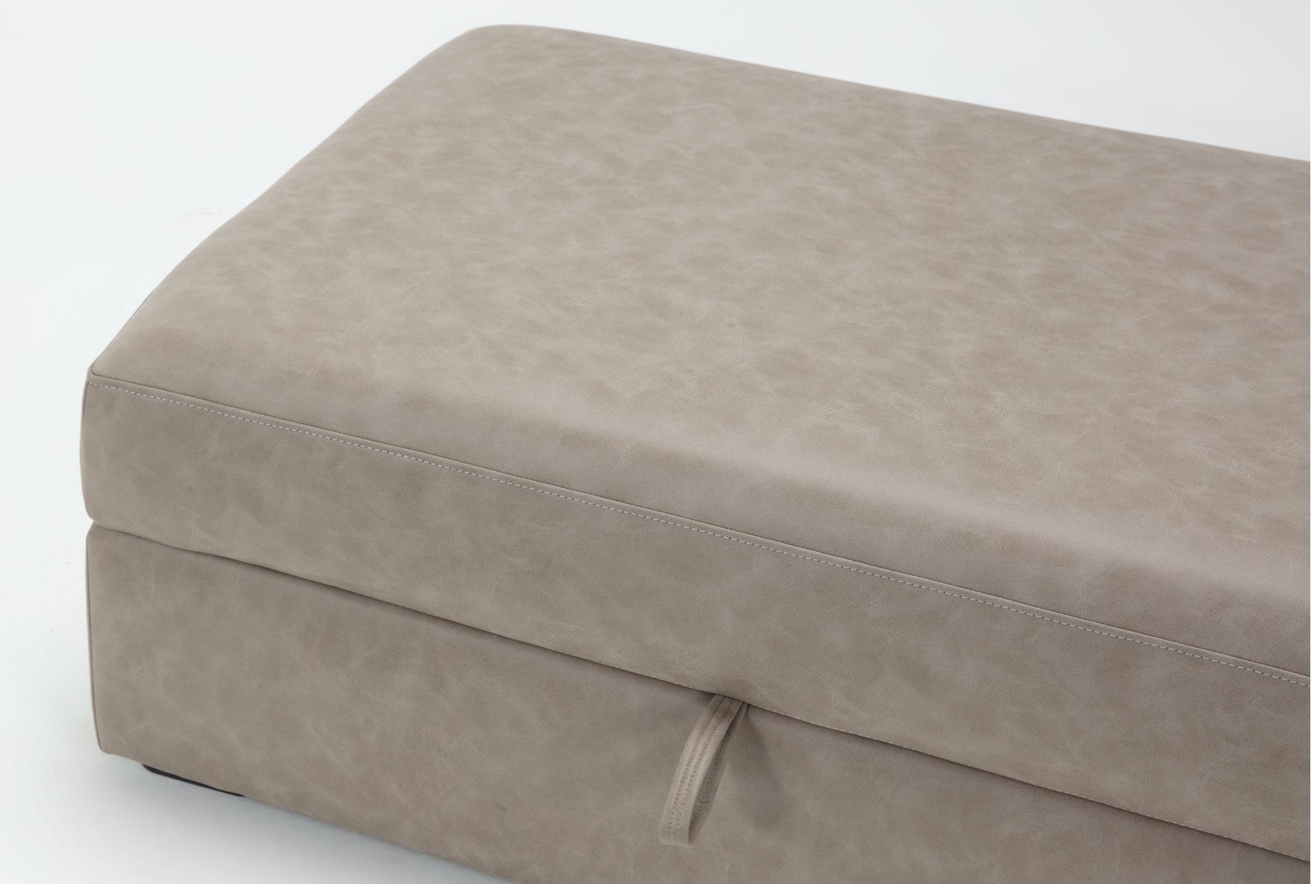 araceli ii taupe beige brown vegan faux leather 4 piece sectional & ottoman | fabric | reversible 13 araceli ii taupe beige brown vegan faux leather 4 piece sectional & ottoman | fabric | reversible