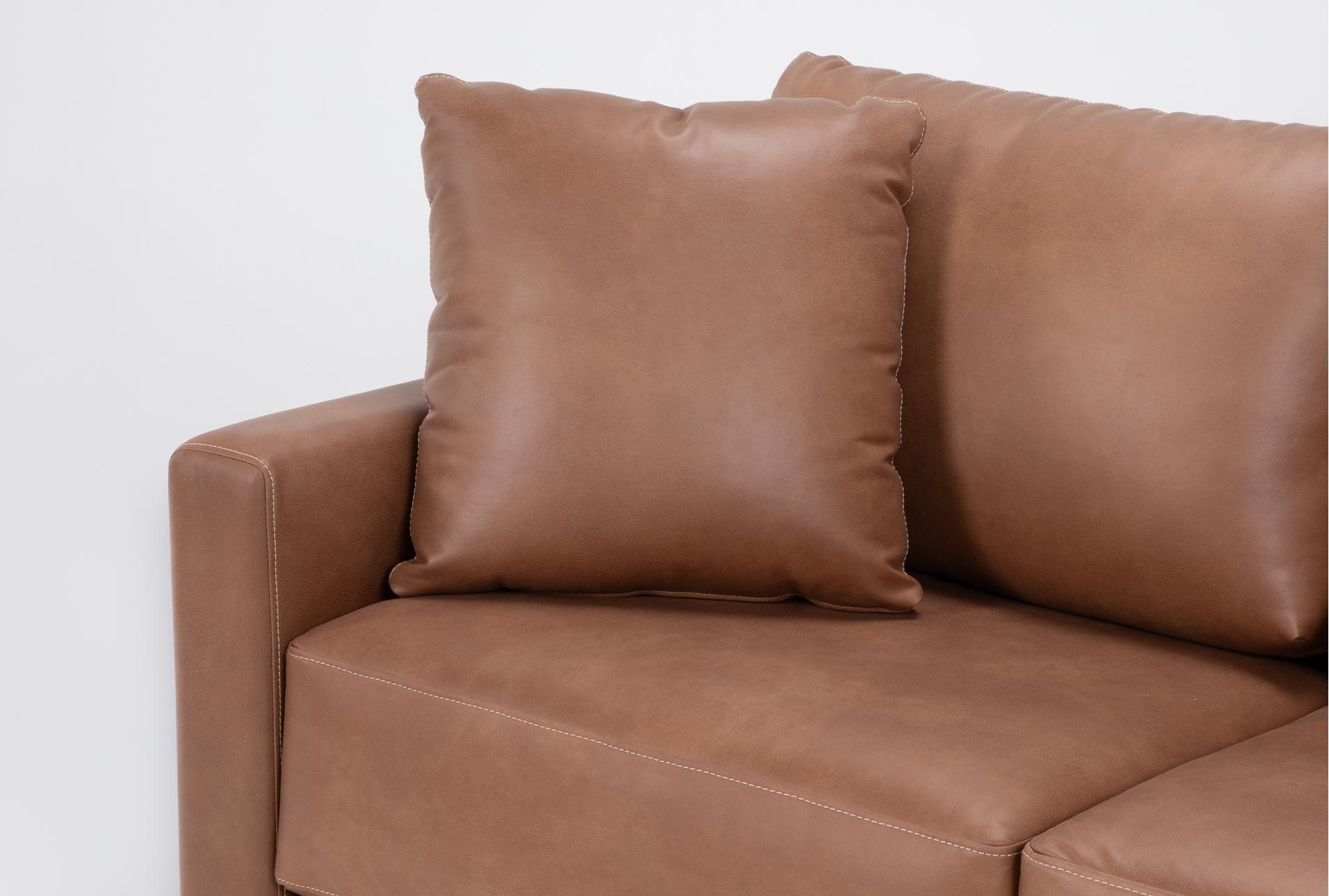 alicia saddle brown vegan faux leather 3 piece 90" sofa loveseat & swivel chair set | loose reversible back 11 alicia saddle brown vegan faux leather 3 piece 90" sofa loveseat & swivel chair set | loose reversible back