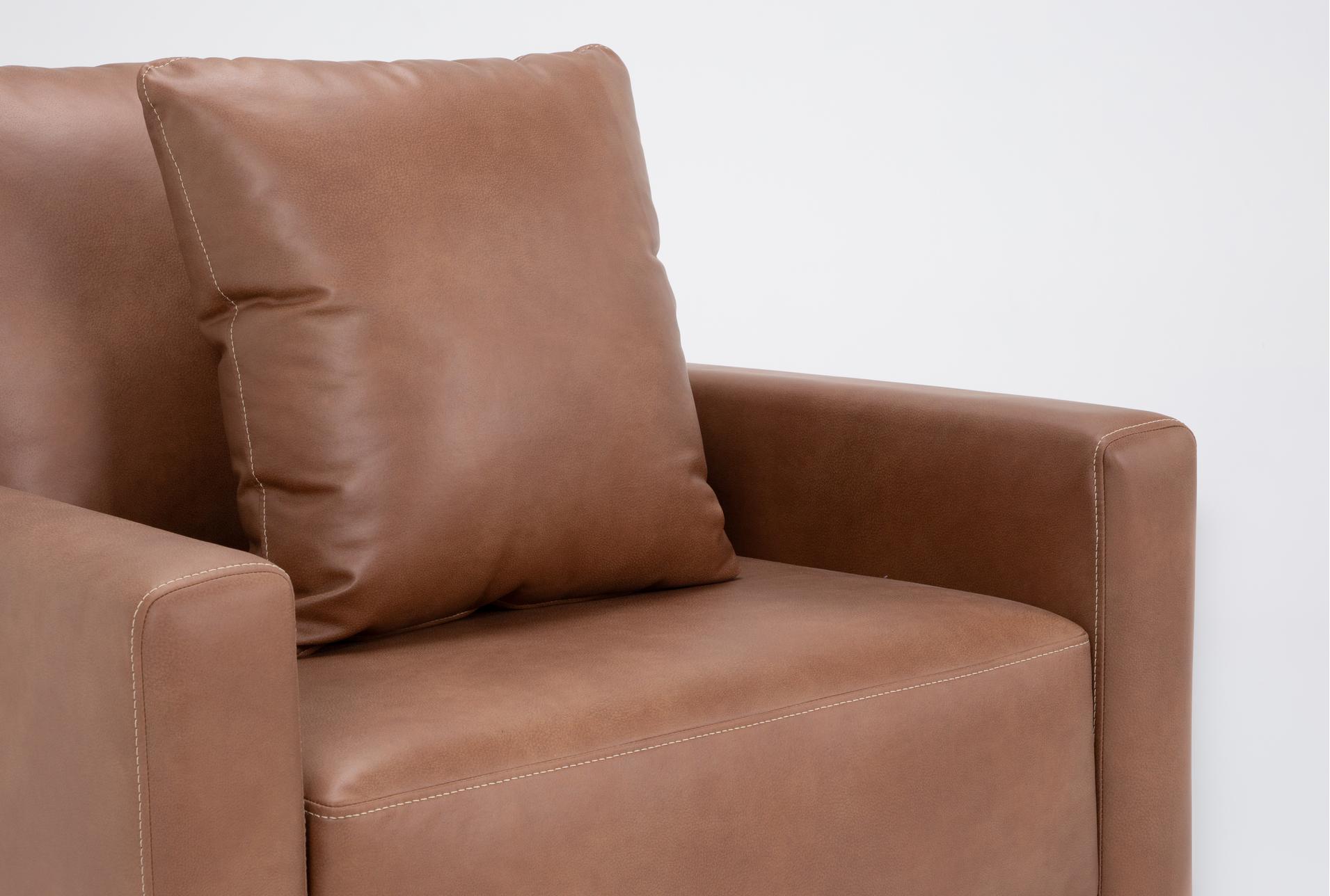 alicia saddle brown vegan faux leather 3 piece 90" sofa loveseat & swivel chair set | loose reversible back 13 alicia saddle brown vegan faux leather 3 piece 90" sofa loveseat & swivel chair set | loose reversible back