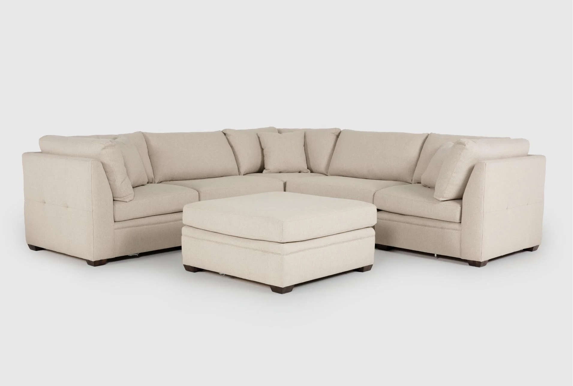 cali sand beige performance fabric 6 piece 129" modular flexsteel sectional with ottoman | reversible 1 cali sand beige performance fabric 6 piece 129" modular flexsteel sectional with ottoman | reversible