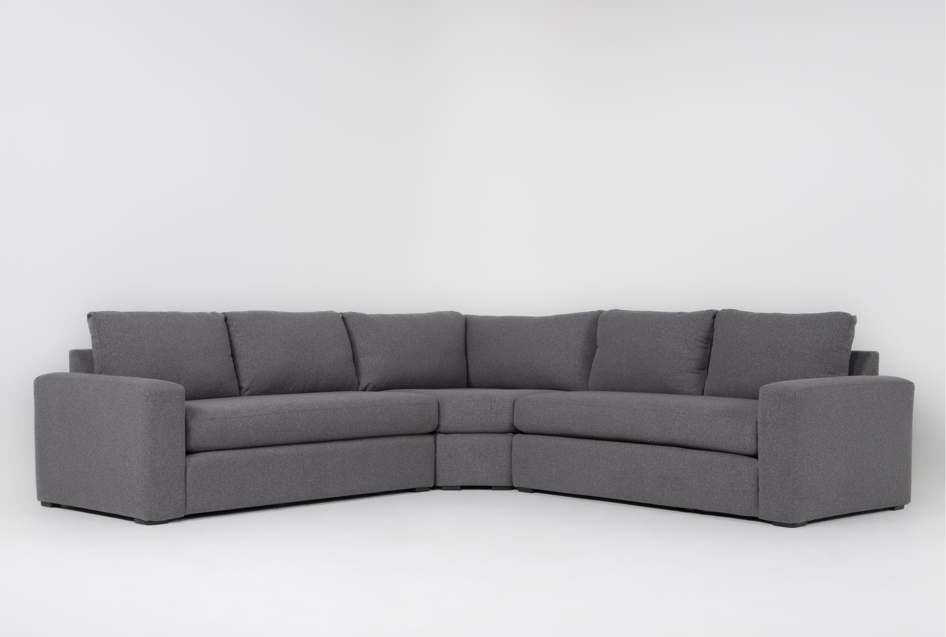 isabella ii charcoal 119" 3 piece sectional with wedge corner 1 isabella ii charcoal 119" 3 piece sectional with wedge corner