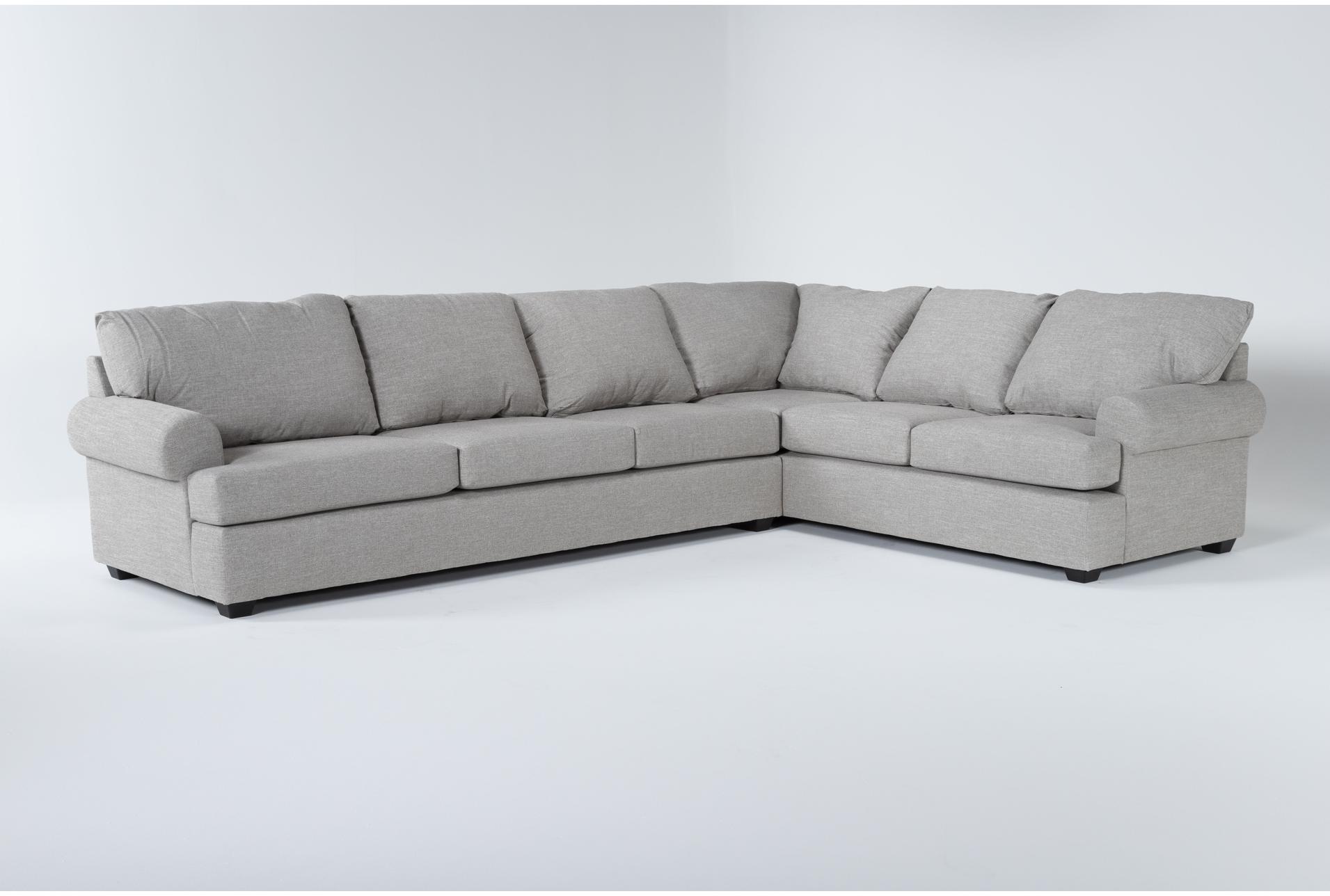 hampstead dove grey fabric 139" 2 piece l-shaped sectional with left arm facing queen memory foam sleeper sofa bed 1 hampstead dove grey fabric 139" 2 piece l-shaped sectional with left arm facing queen memory foam sleeper sofa bed