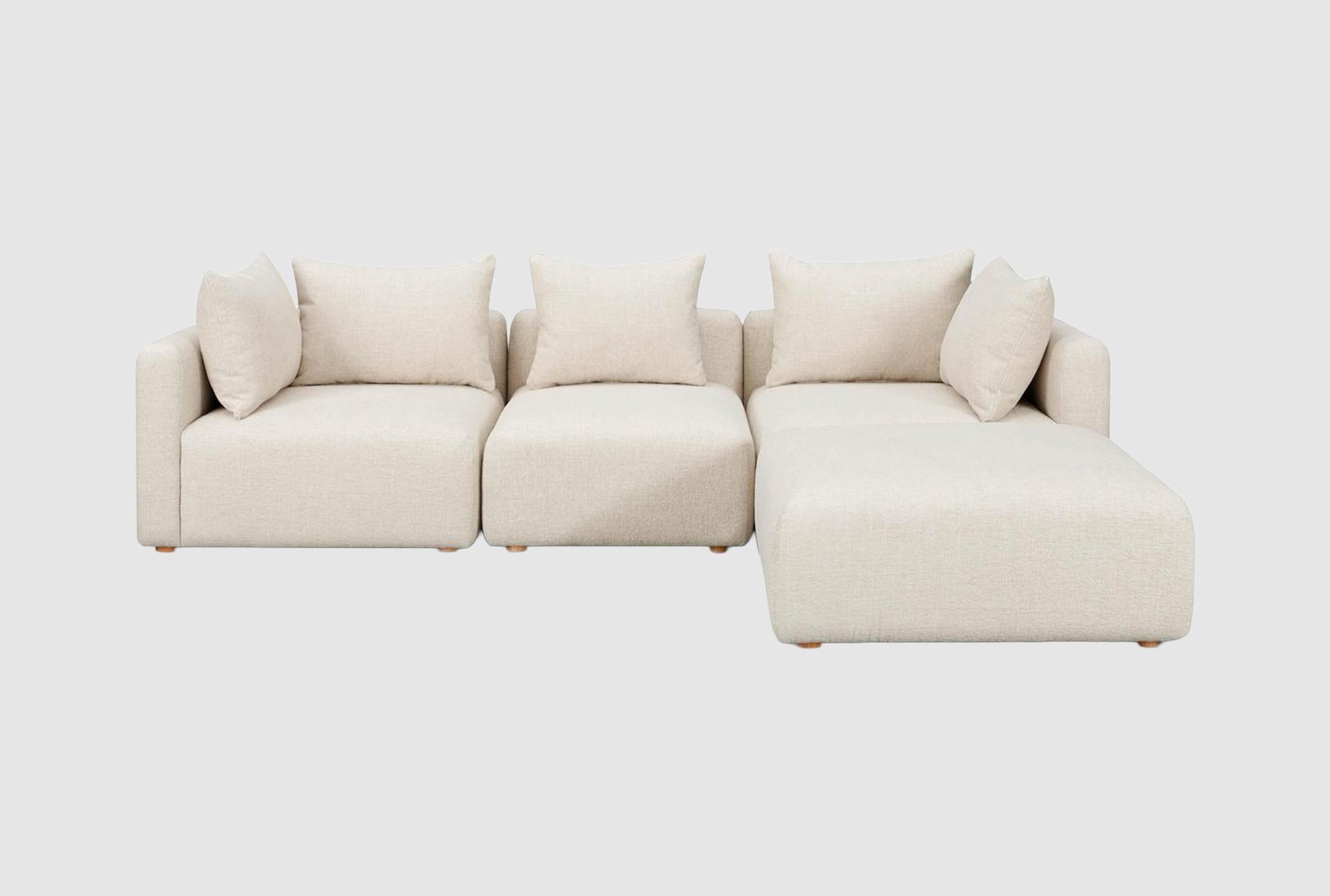 beige hangover cream heavy textured fabric 4-piece modular sectional 1 beige hangover cream heavy textured fabric 4-piece modular sectional