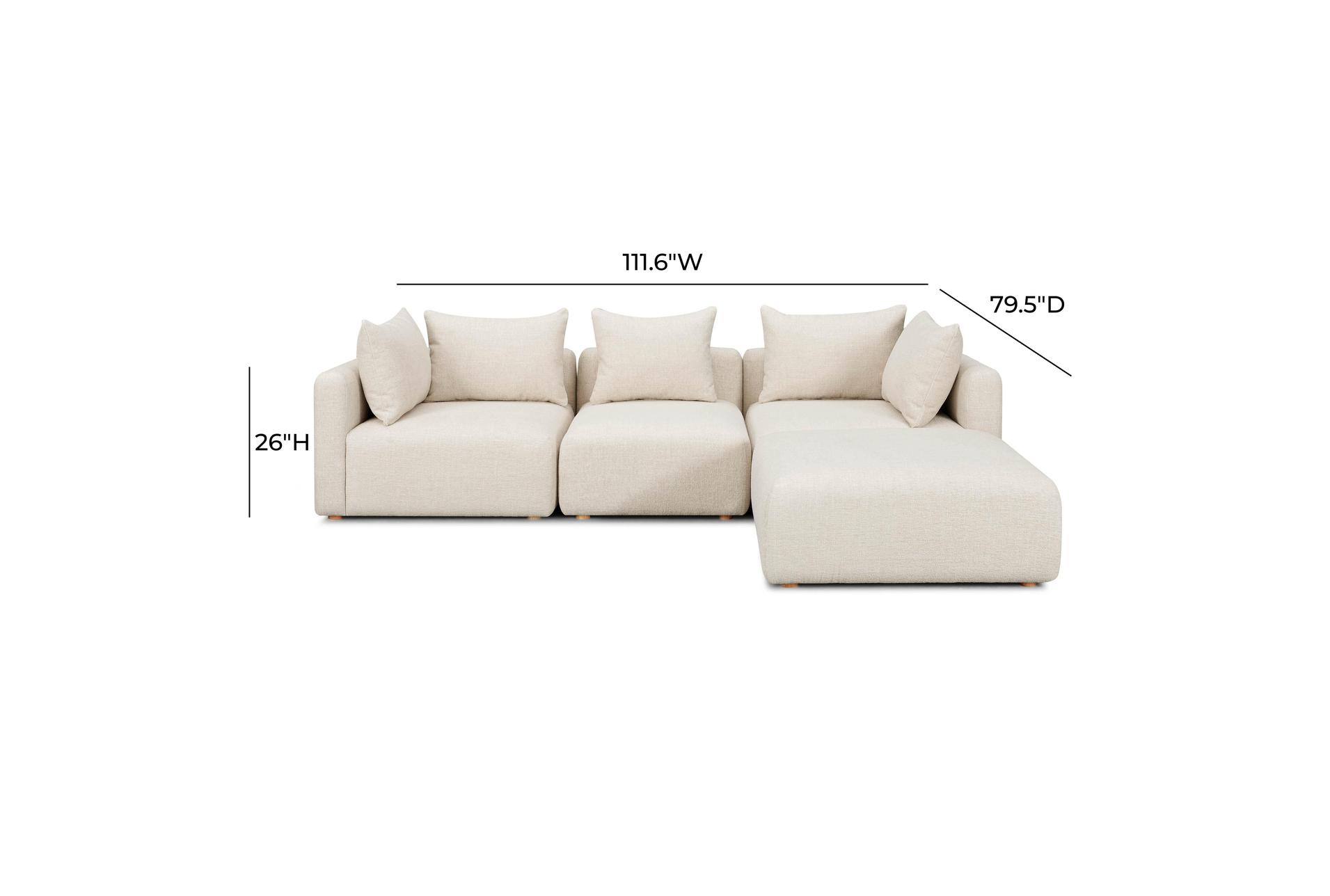 beige hangover cream heavy textured fabric 4-piece modular sectional 6 beige hangover cream heavy textured fabric 4-piece modular sectional