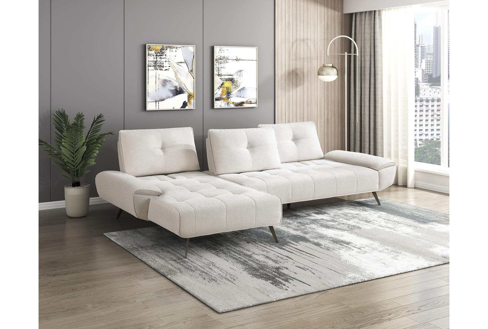vortex beige 2-piece sectional with left chaise and dual-position backs for adjustable seat depth 23 vortex beige 2-piece sectional with left chaise and dual-position backs for adjustable seat depth
