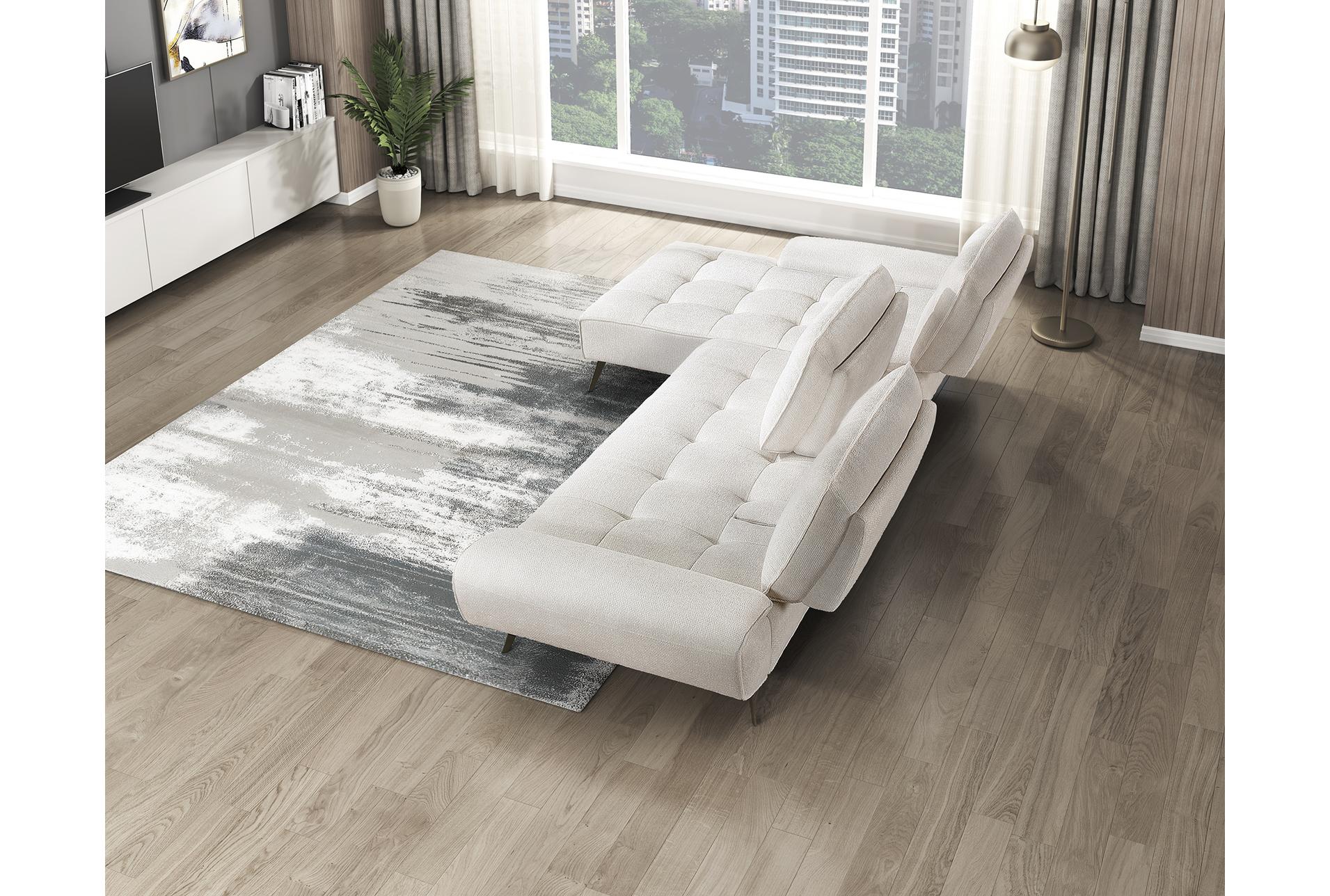 vortex beige 2-piece sectional with left chaise and dual-position backs for adjustable seat depth 24 vortex beige 2-piece sectional with left chaise and dual-position backs for adjustable seat depth