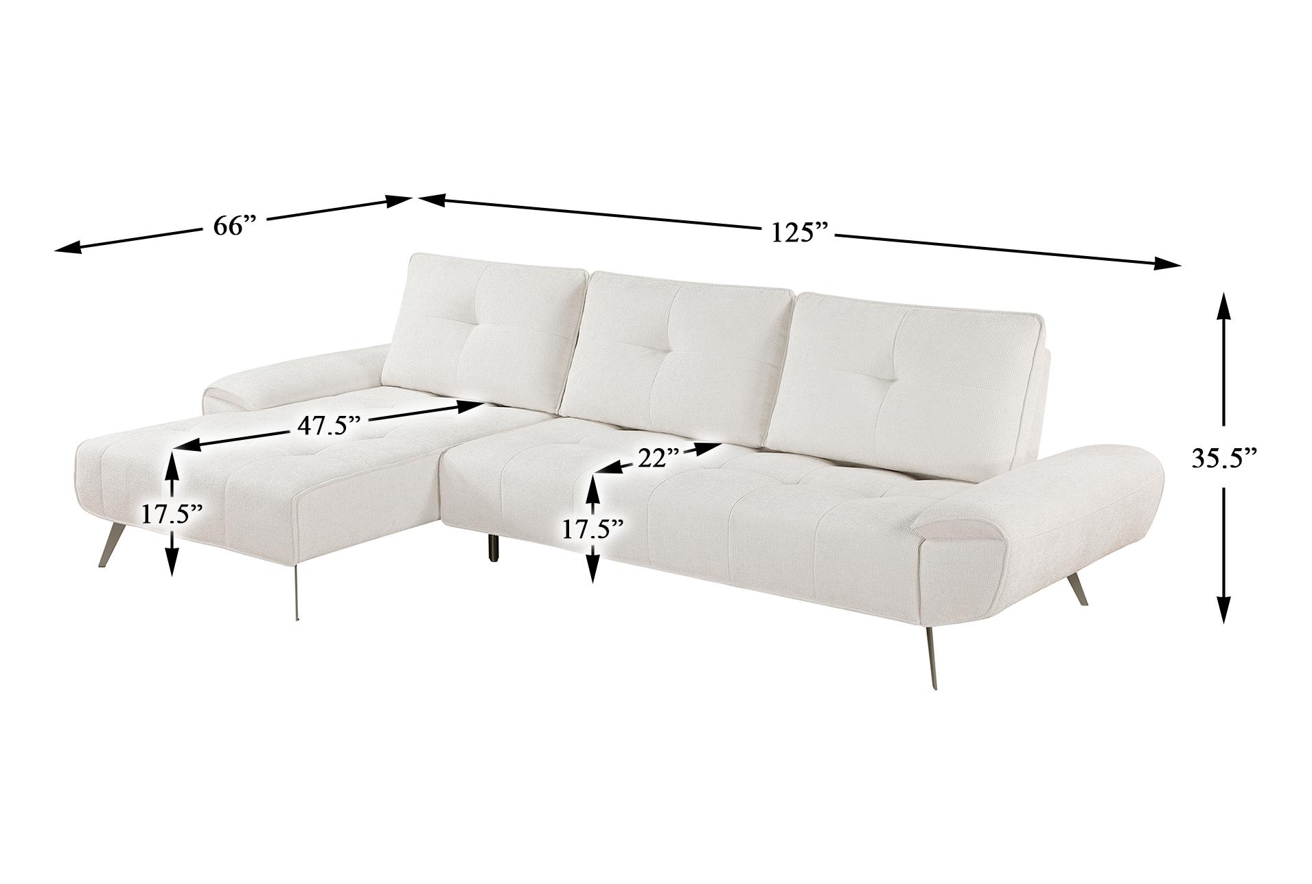 vortex beige 2-piece sectional with left chaise and dual-position backs for adjustable seat depth 20 vortex beige 2-piece sectional with left chaise and dual-position backs for adjustable seat depth