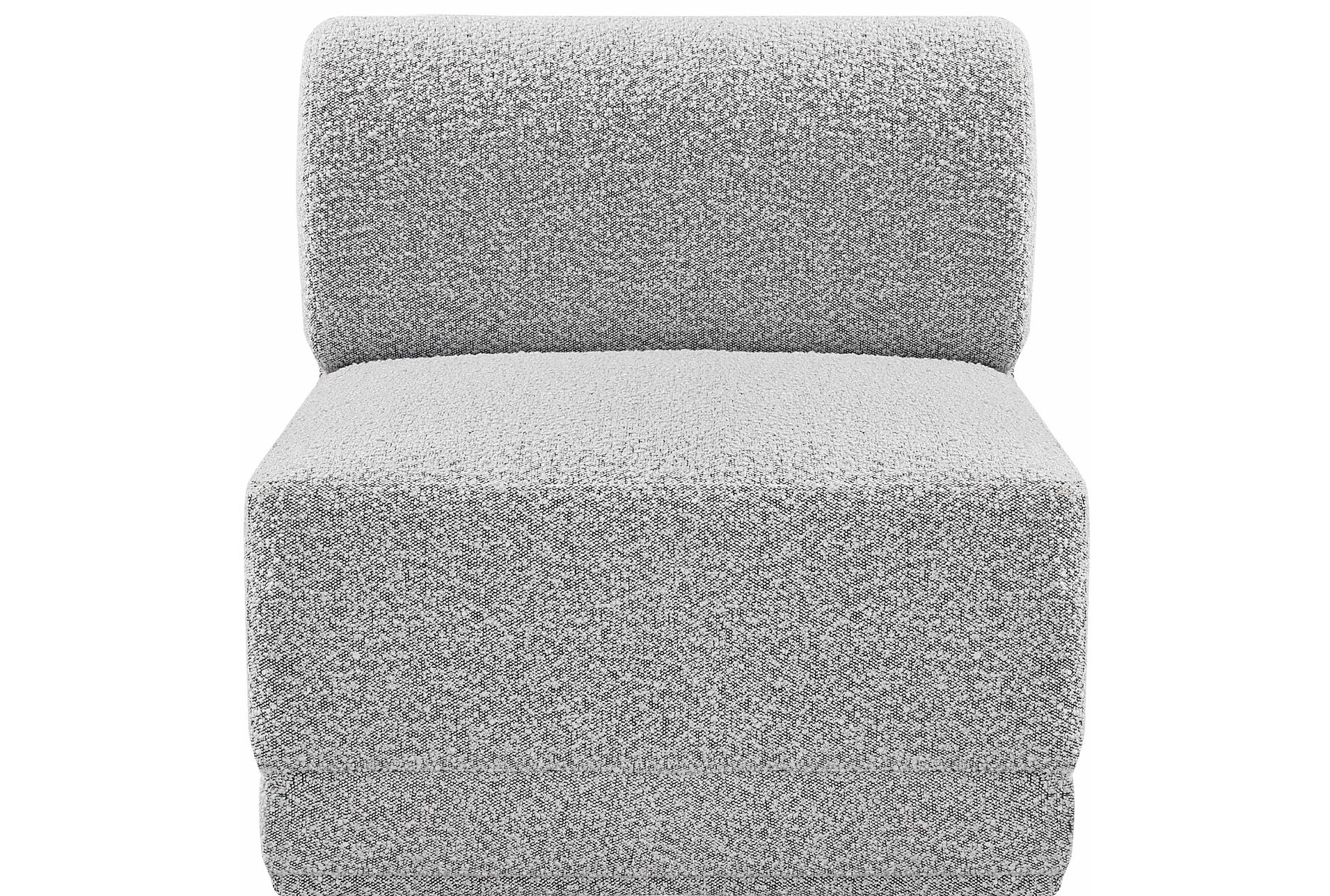 major grey boucle fabric armless chair 10 major grey boucle fabric armless chair