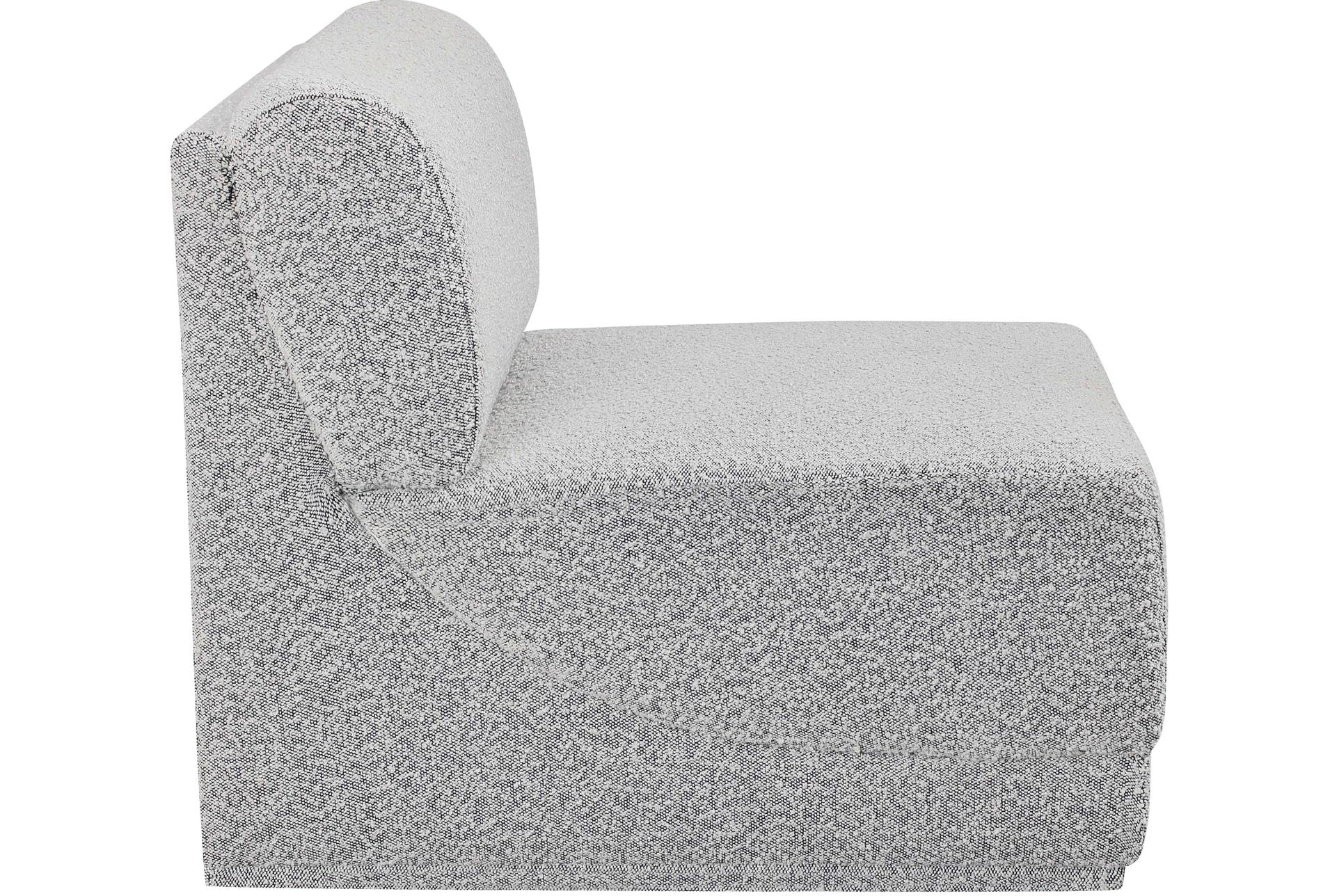 major grey boucle fabric armless chair 11 major grey boucle fabric armless chair