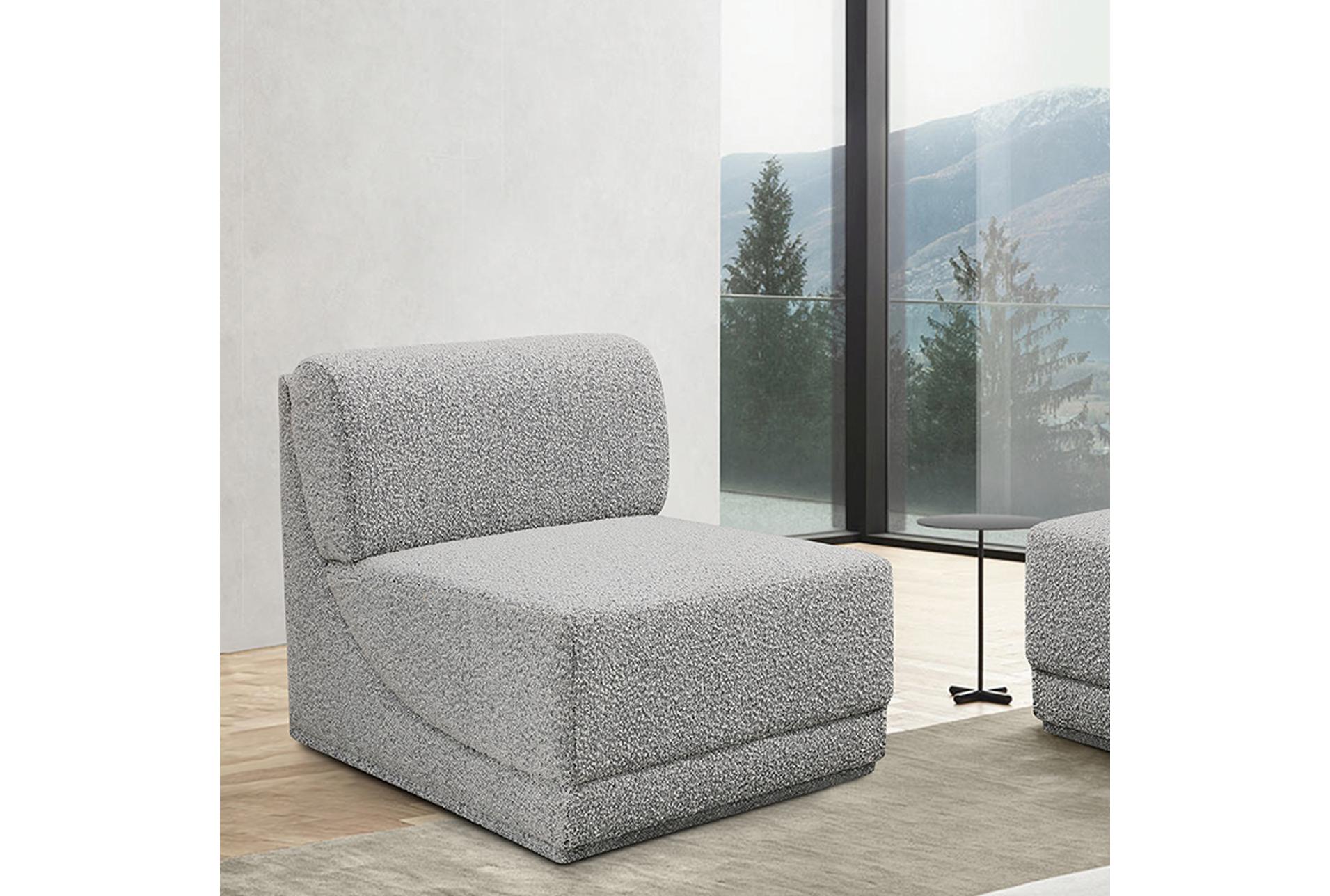 major grey boucle fabric armless chair 14 major grey boucle fabric armless chair