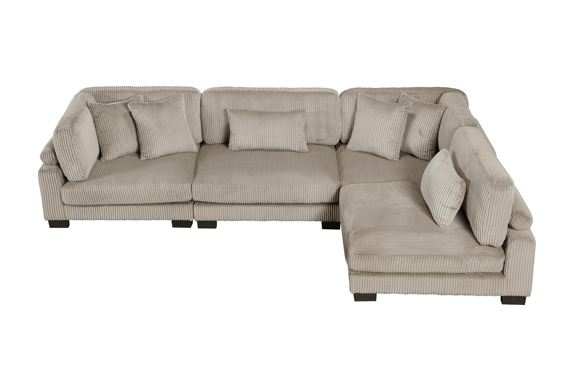 ellery brown corduroy 4-piece modular sectional | fabric | reversible | loose reversible back 15 ellery brown corduroy 4-piece modular sectional | fabric | reversible | loose reversible back