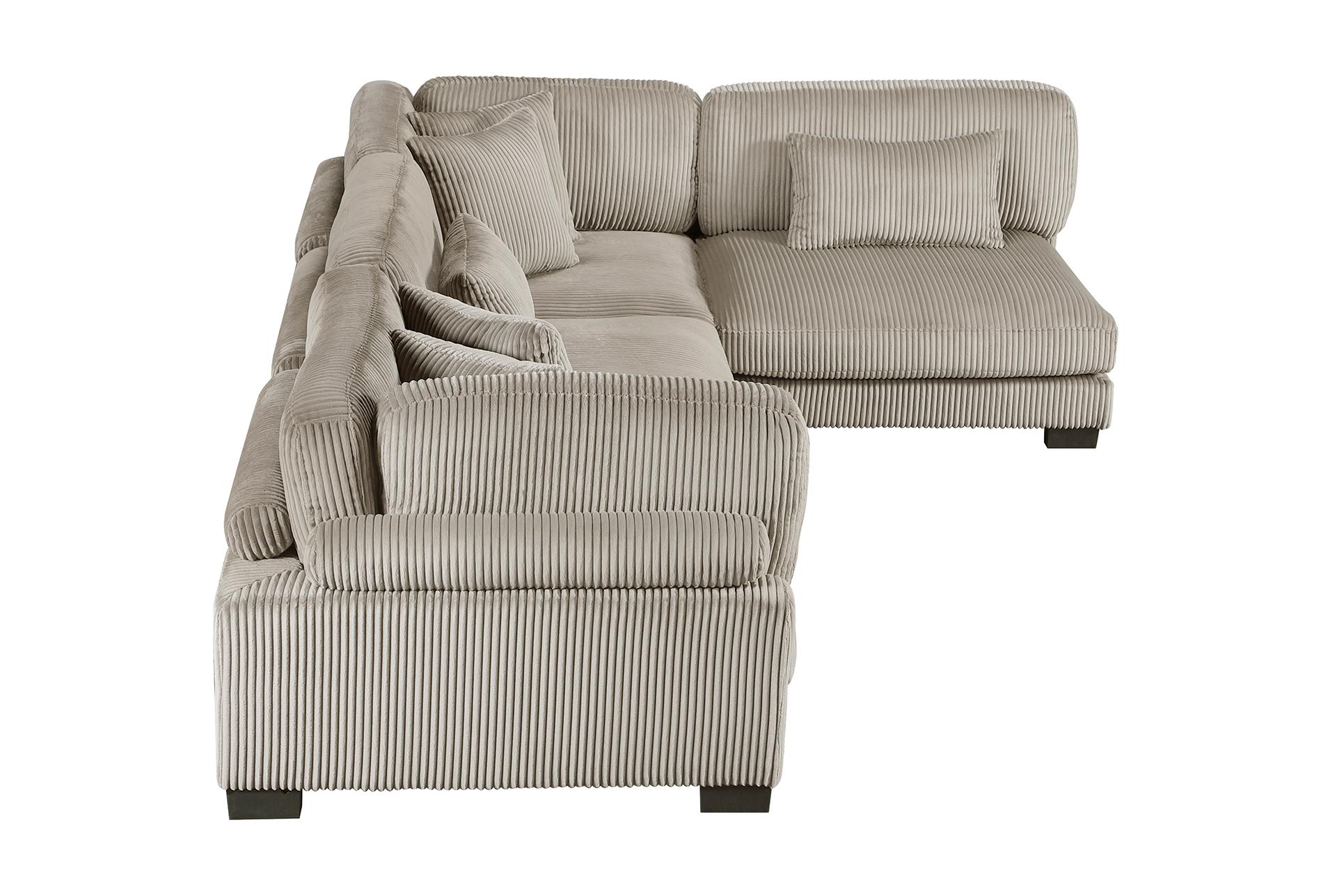 ellery brown corduroy 4-piece modular sectional | fabric | reversible | loose reversible back 16 ellery brown corduroy 4-piece modular sectional | fabric | reversible | loose reversible back
