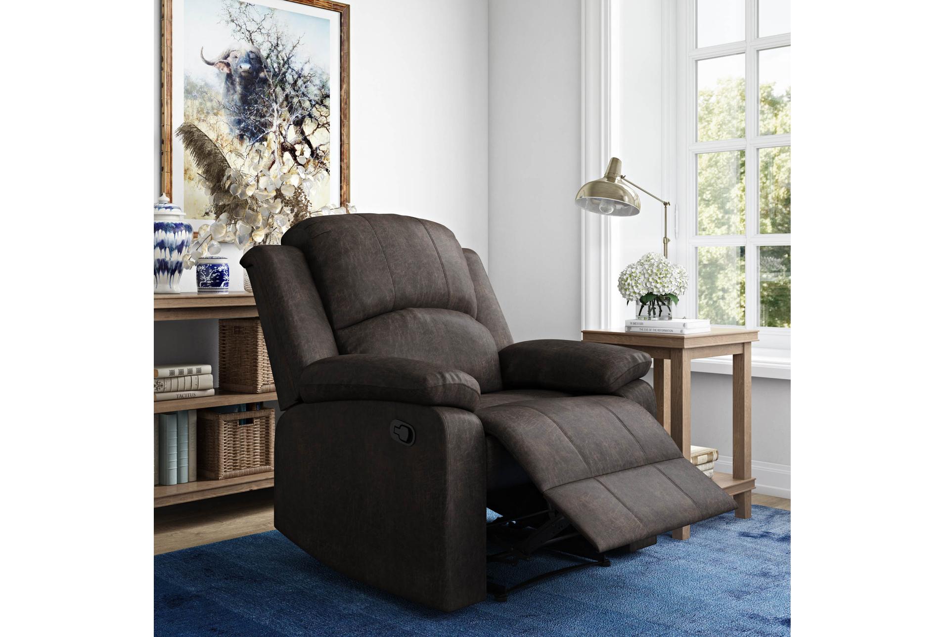 derby java faux suede 66" manual oversized recliner with adjustable headrest 21 derby java faux suede 66" manual oversized recliner with adjustable headrest