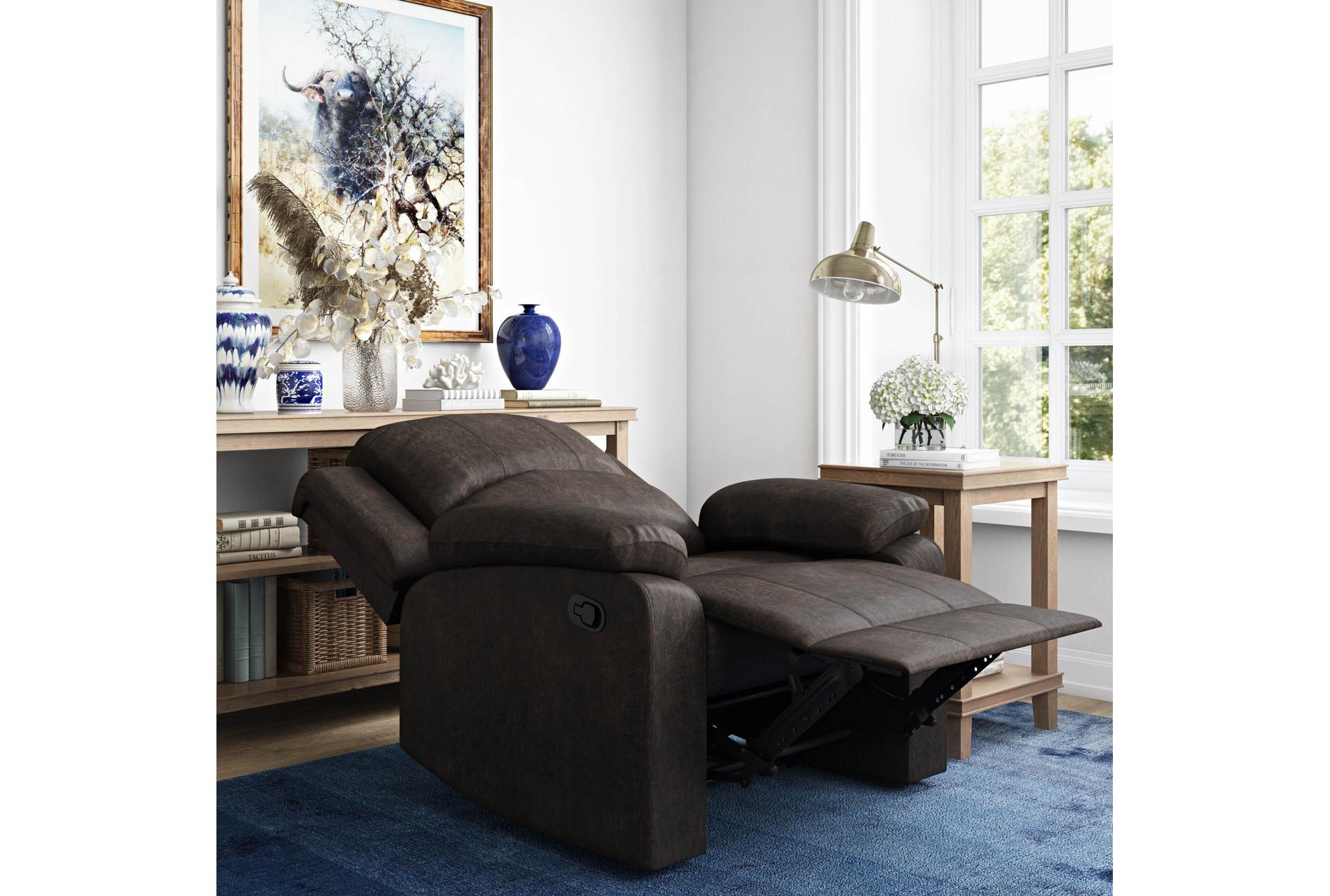 derby java faux suede 66" manual oversized recliner with adjustable headrest 22 derby java faux suede 66" manual oversized recliner with adjustable headrest