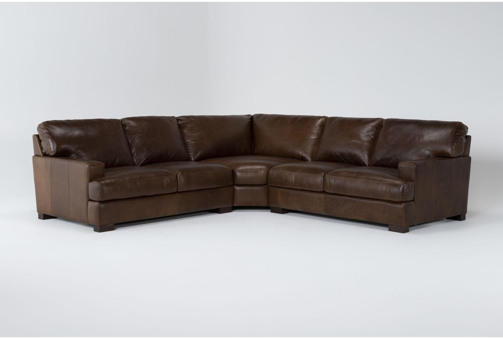 grisham natural brown 100% top grain italian leather 111" 3 piece modular l-shaped sectional | symmetrical | track arms 1 grisham natural brown 100% top grain italian leather 111" 3 piece modular l-shaped sectional | symmetrical | track arms