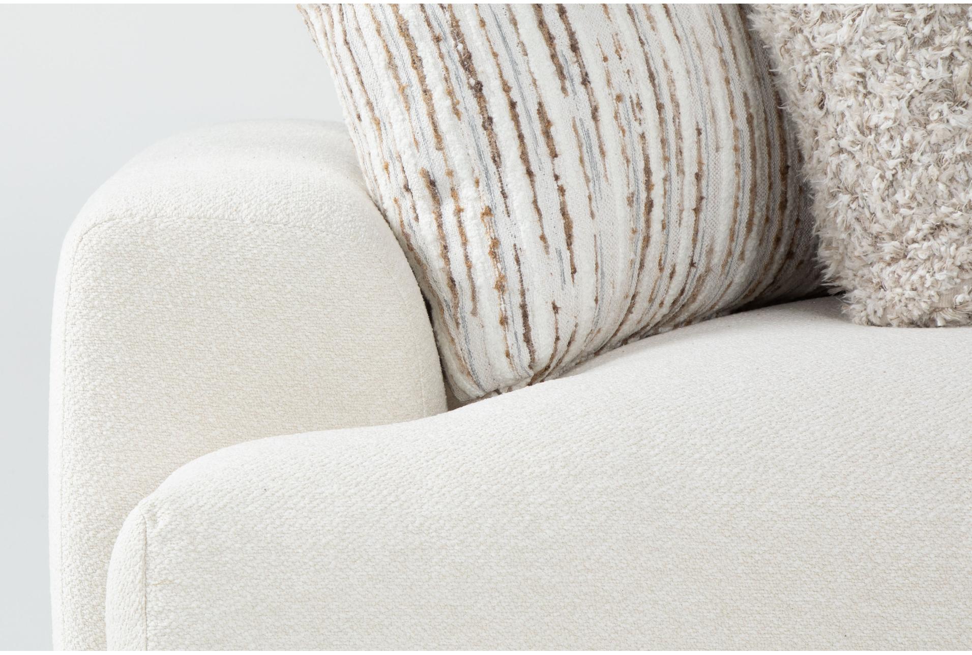 cataleya ivory beige boucle fabric 129" 3 piece left arm facing sectional with ottoman 11 cataleya ivory beige boucle fabric 129" 3 piece left arm facing sectional with ottoman