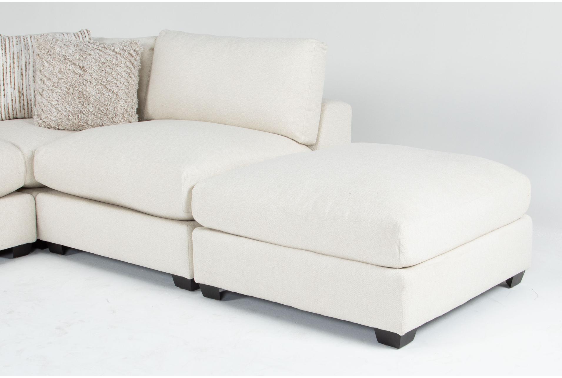 cataleya ivory beige boucle fabric 129" 3 piece left arm facing sectional with ottoman 14 cataleya ivory beige boucle fabric 129" 3 piece left arm facing sectional with ottoman