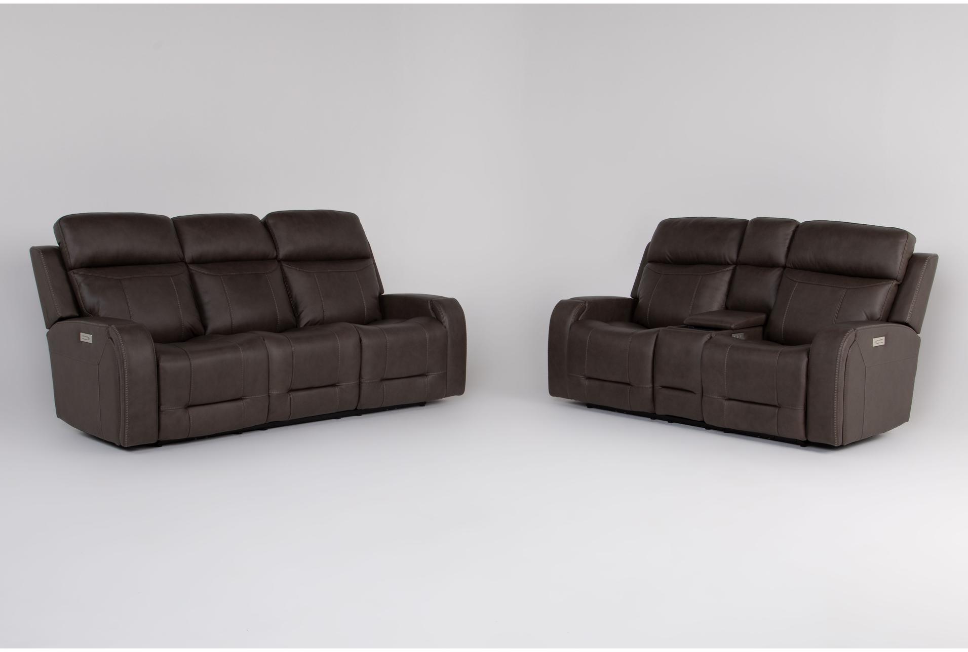 2 piece matrix taupe leather power zero gravity reclining audio sofa and console loveseat set
