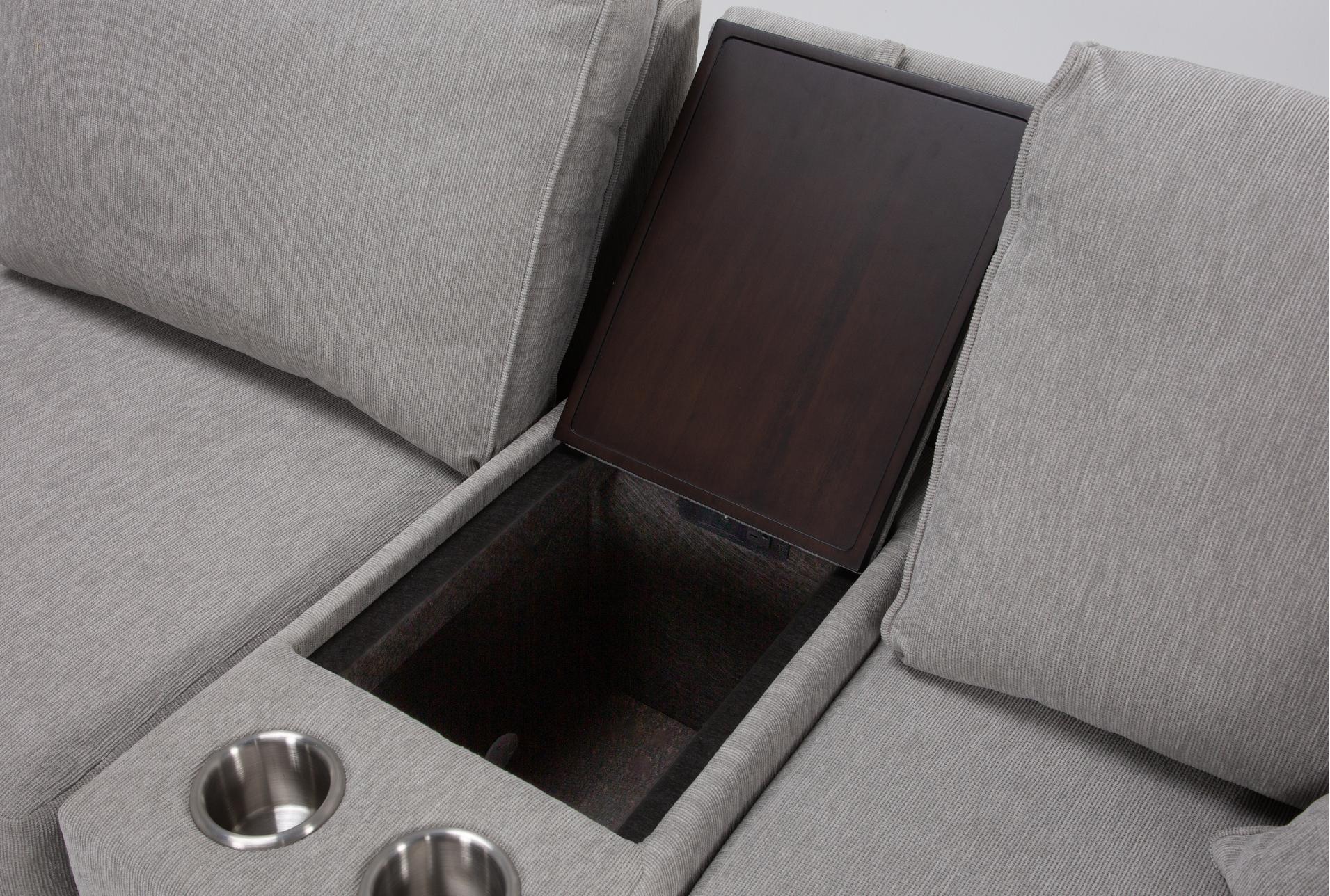 holland mist grey perfomance fabric 7 piece 113" modular sectional with console storage cupholders and usb | reversible | performance fabric 16 holland mist grey perfomance fabric 7 piece 113" modular sectional with console storage cupholders and usb | reversible | performance fabric