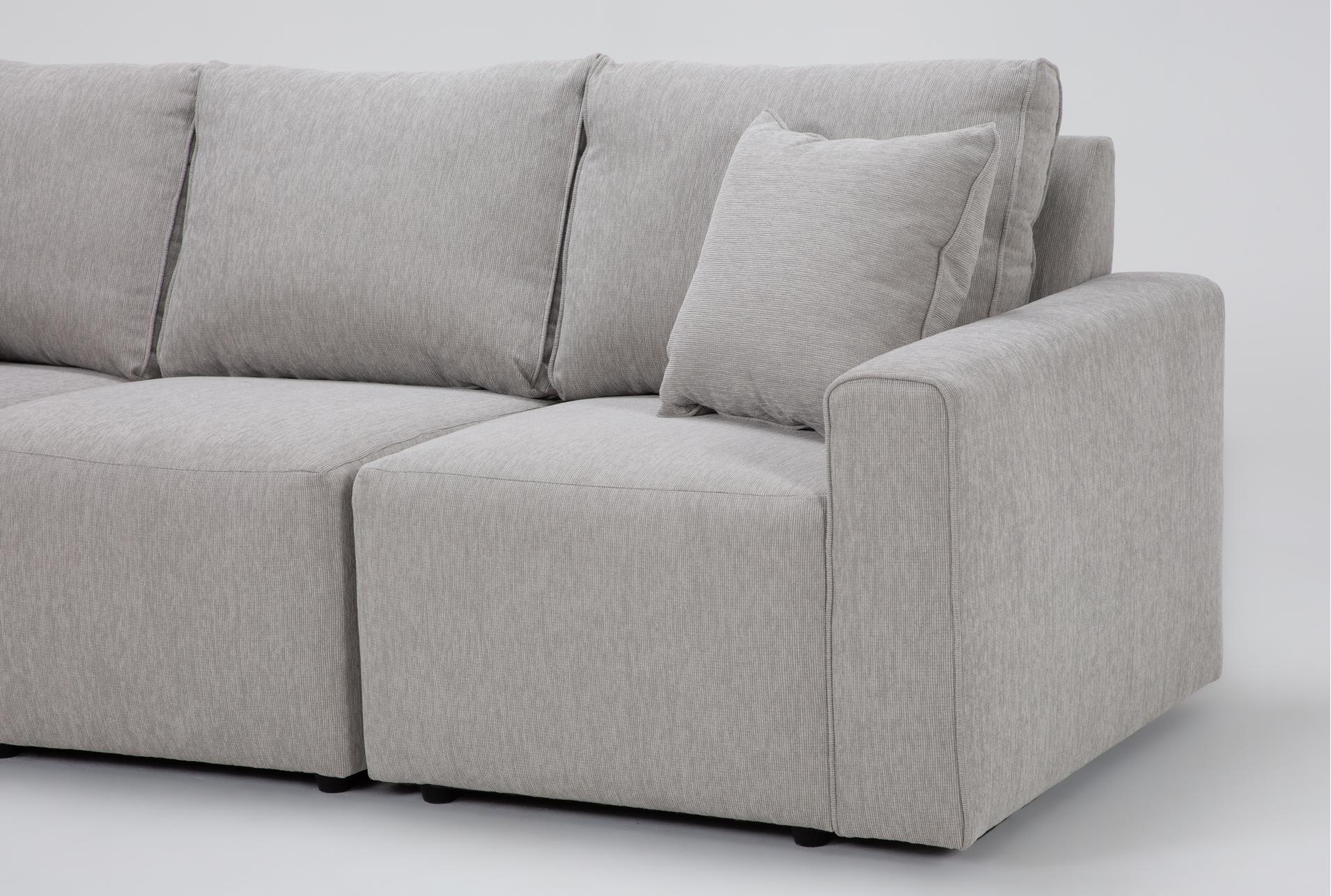 holland mist grey performance fabric 6 piece 113" modular flexsteel sectional with left arm facing chaise | usb | reversible | storage 7 holland mist grey performance fabric 6 piece 113" modular flexsteel sectional with left arm facing chaise | usb | reversible | storage