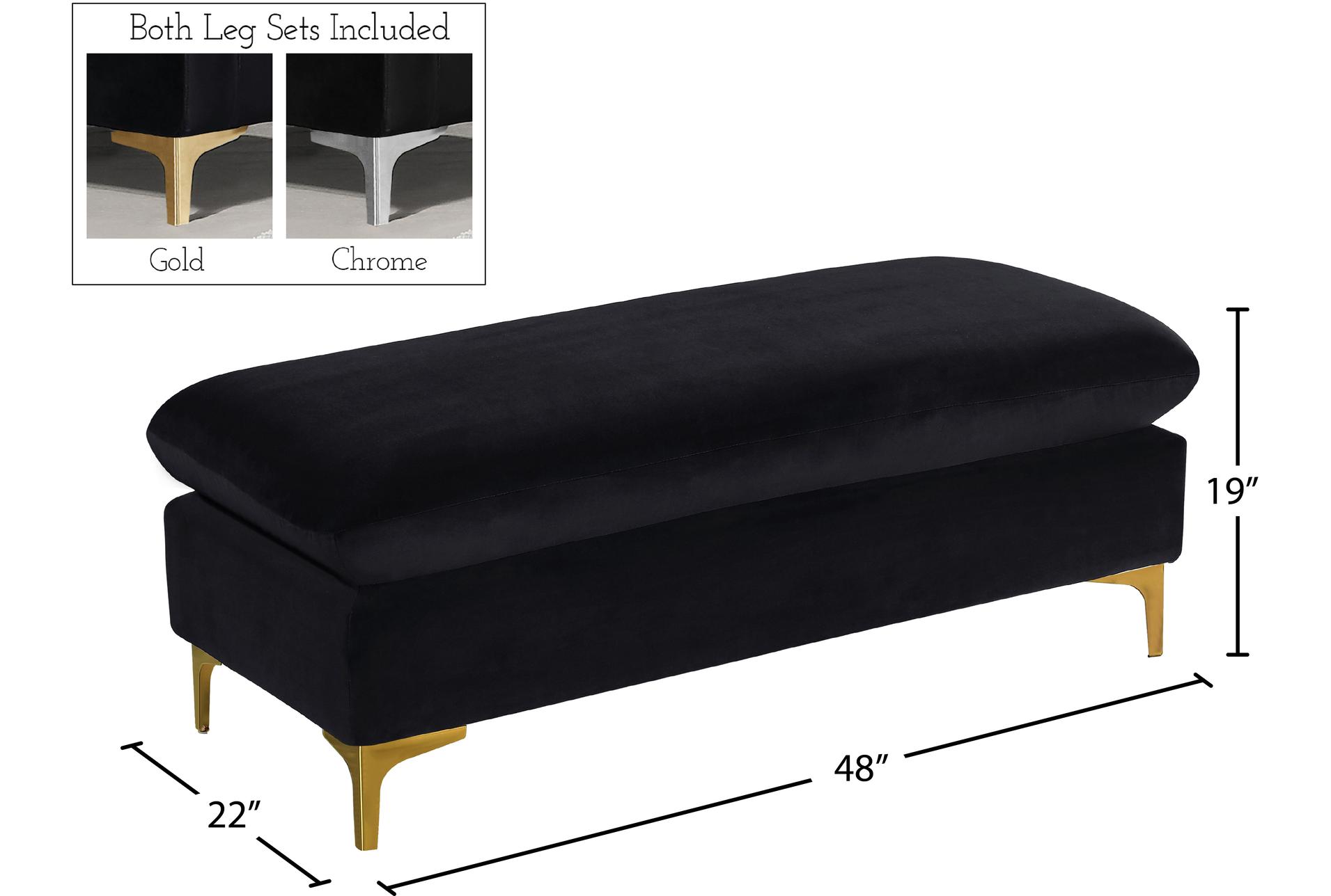 naomi black velvet upholstered ottoman | rectangle 6 naomi black velvet upholstered ottoman | rectangle