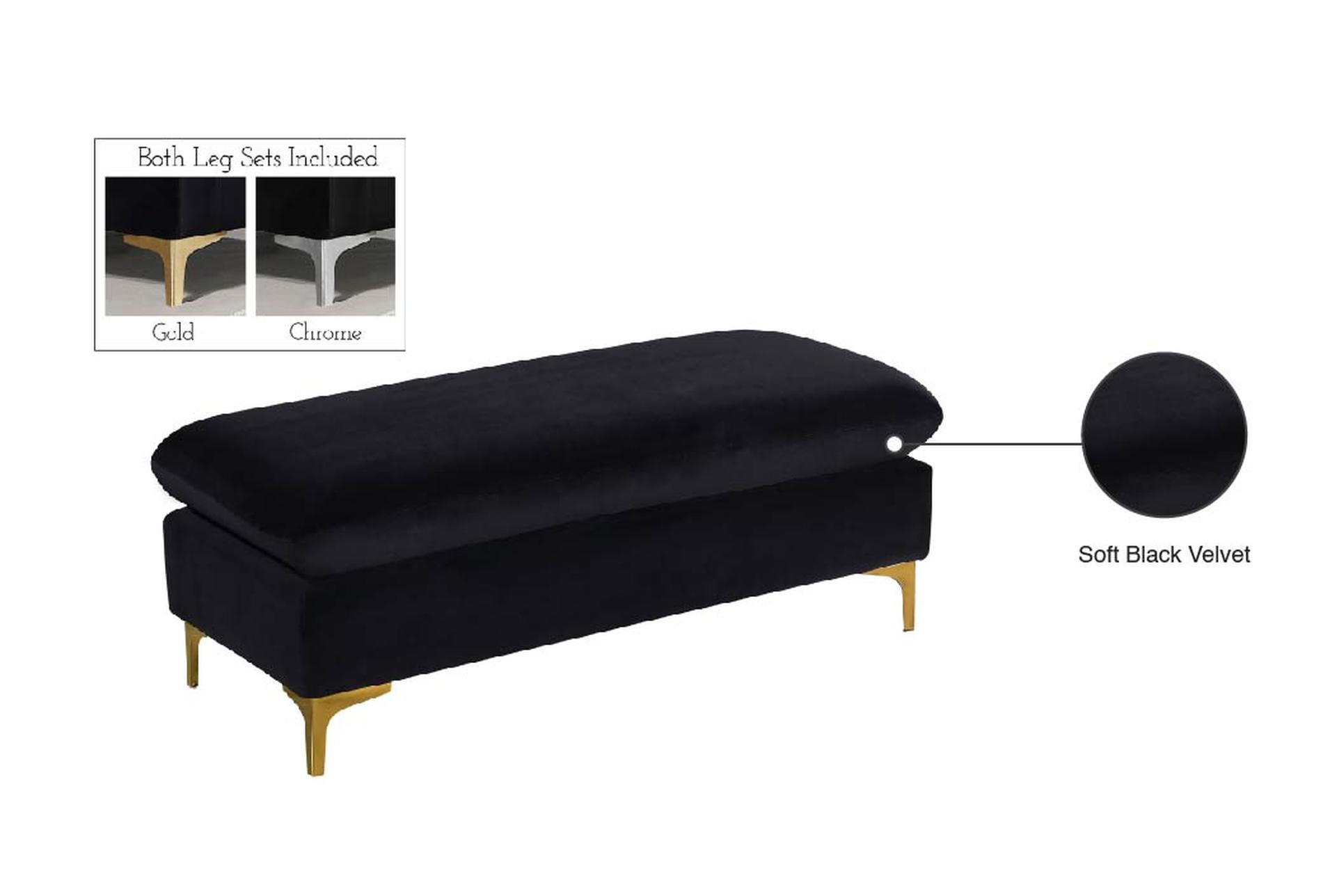 naomi black velvet upholstered ottoman | rectangle 7 naomi black velvet upholstered ottoman | rectangle