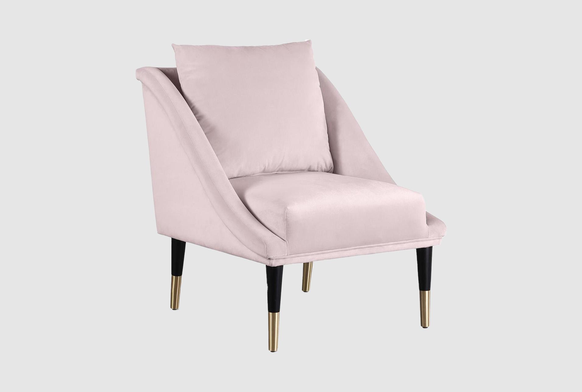 elegante pink velvet accent chair with accent pillow | fabric 1 elegante pink velvet accent chair with accent pillow | fabric