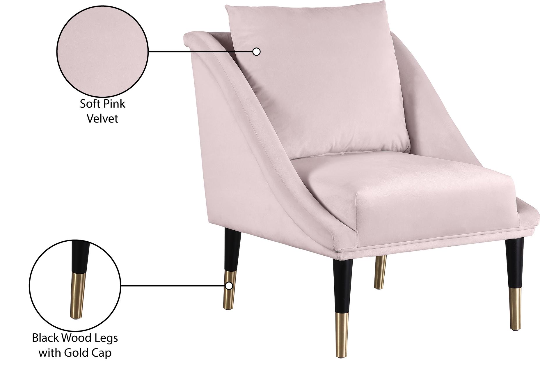 elegante pink velvet accent chair with accent pillow | fabric 11 elegante pink velvet accent chair with accent pillow | fabric